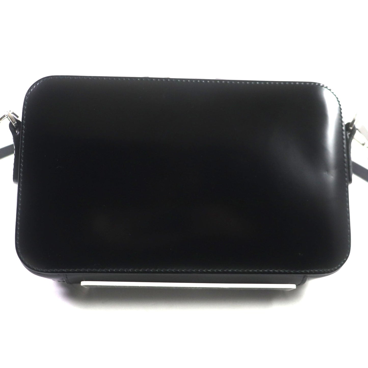 PRADA Shoulder Bag Brushed leather black Brick mens