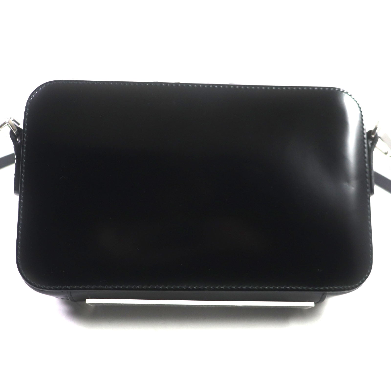 PRADA Shoulder Bag Brushed leather black Brick mens