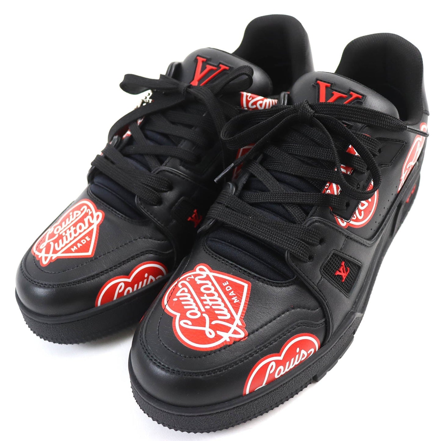 LOUIS VUITTON sneakers leather Two-tone (black) LV trainer line 7 1/2