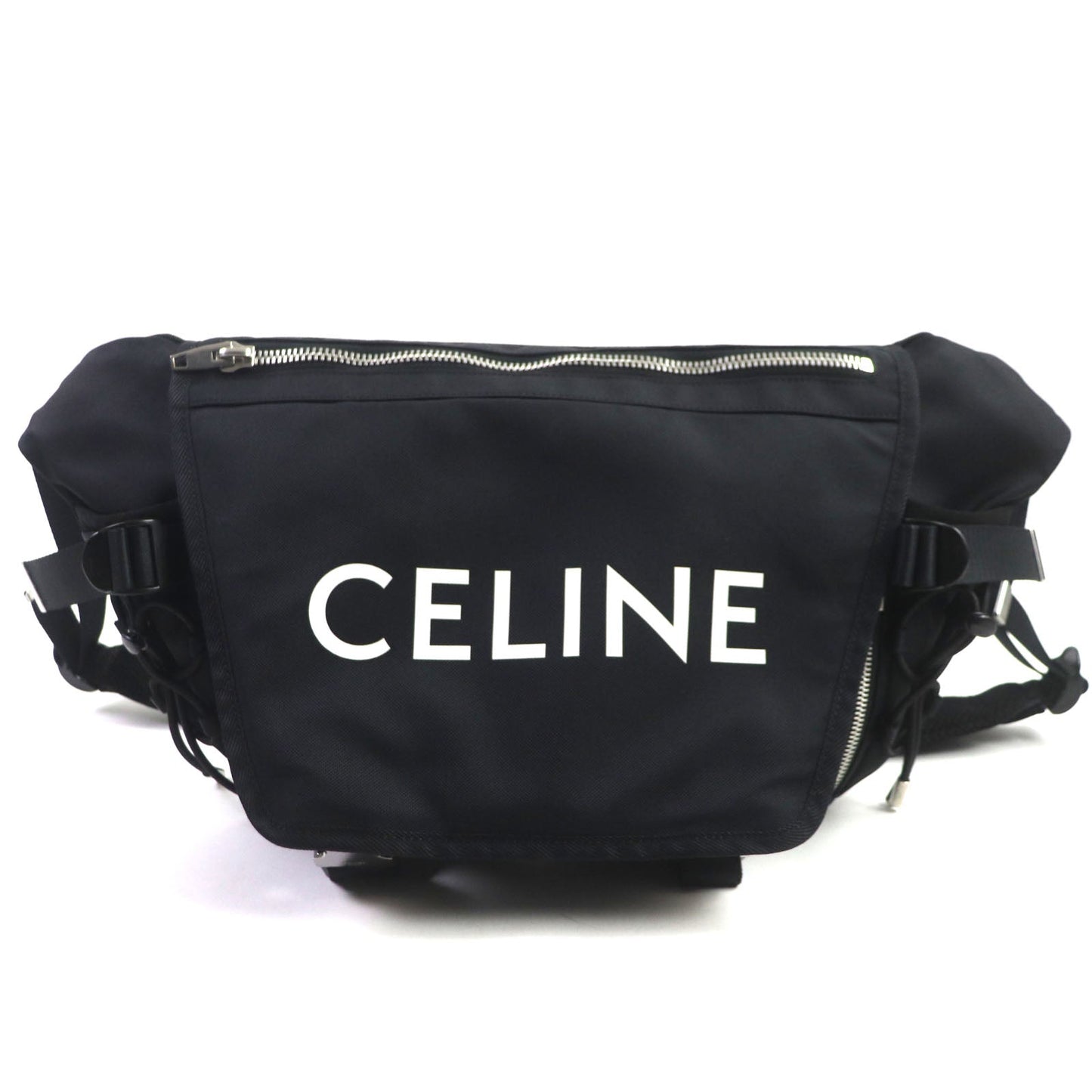 CELINE Sling bag Nylon black Medium Trekking Messenger mens Secondhand