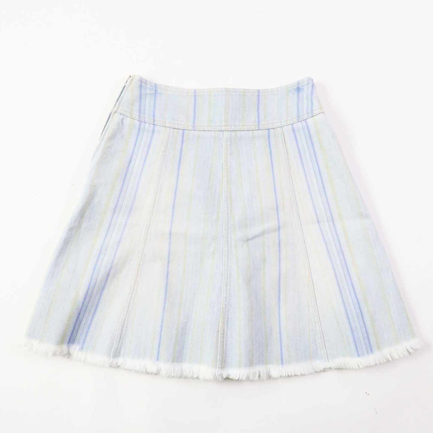Chanel Stripe Skirt Light Blue 34 Classic Flap Tote