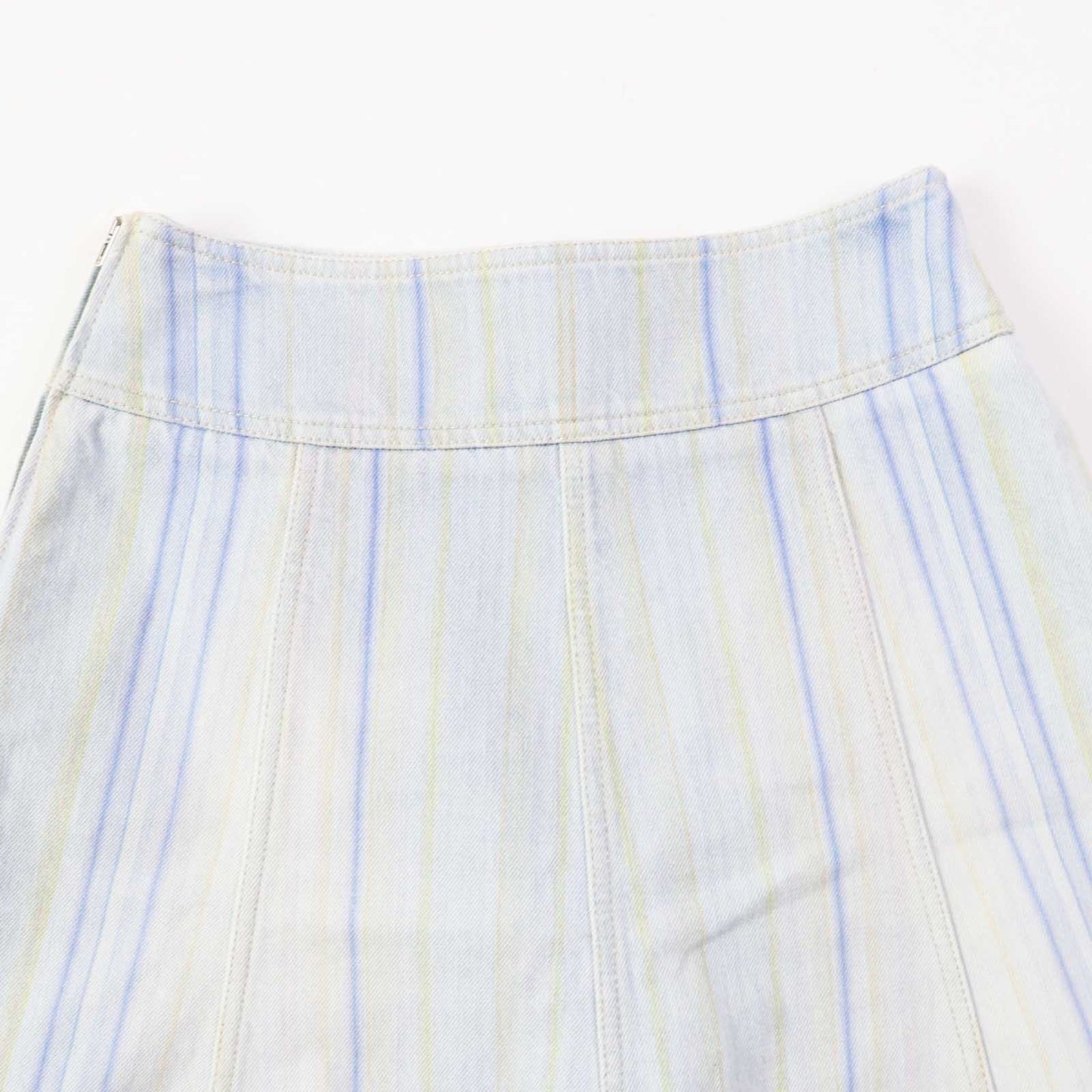 Chanel Stripe Skirt Light Blue 34 Classic Flap Tote