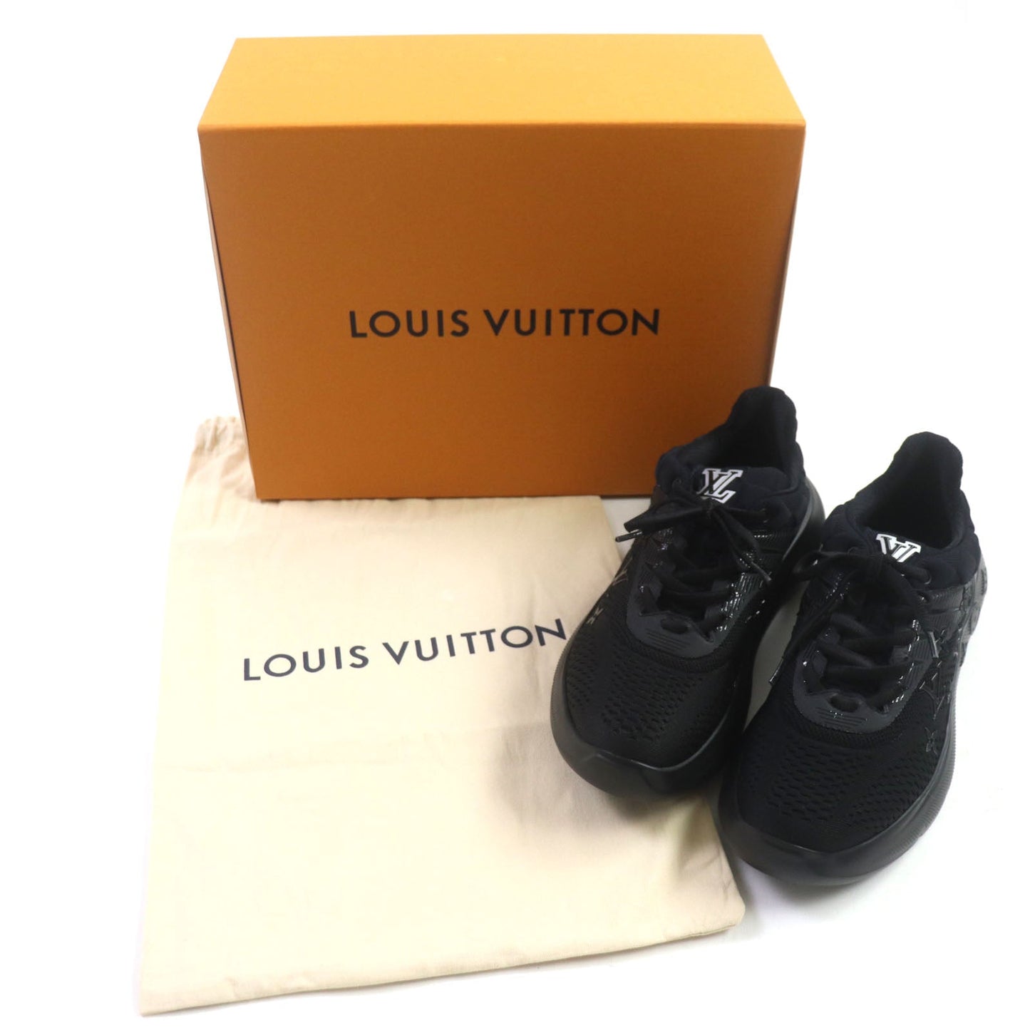 LOUIS VUITTON sneakers Nylon black Monogram Damier Show Up Line mens 6
