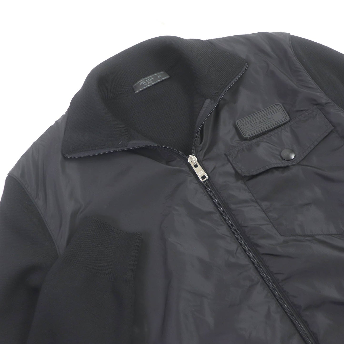 PRADA Blouson UMC134 Main: 100% virgin wool, Part: 100% polyamide (nylon) black mens 46