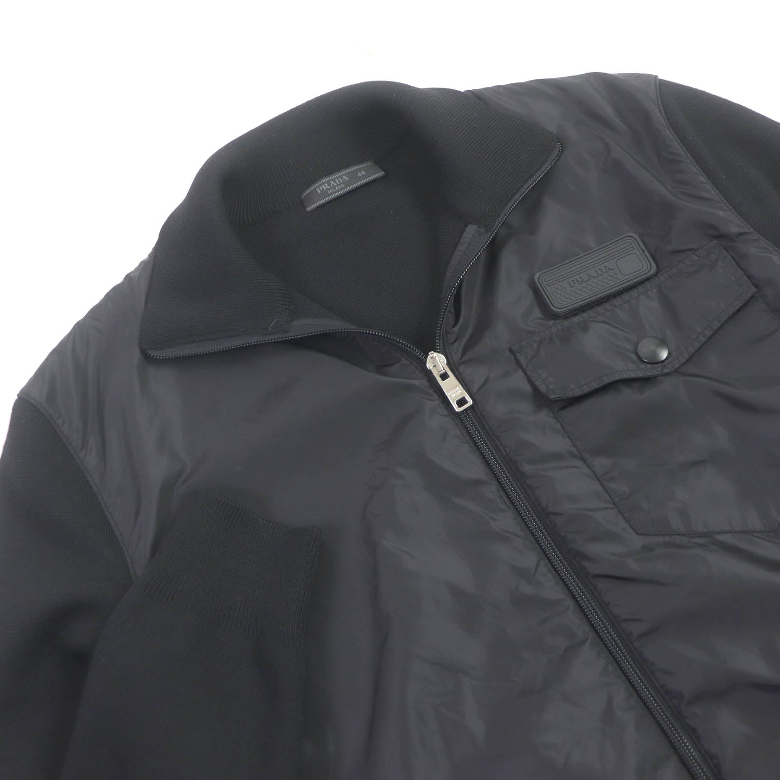 PRADA Blouson UMC134 Main: 100% virgin wool, Part: 100% polyamide (nylon) black mens 46