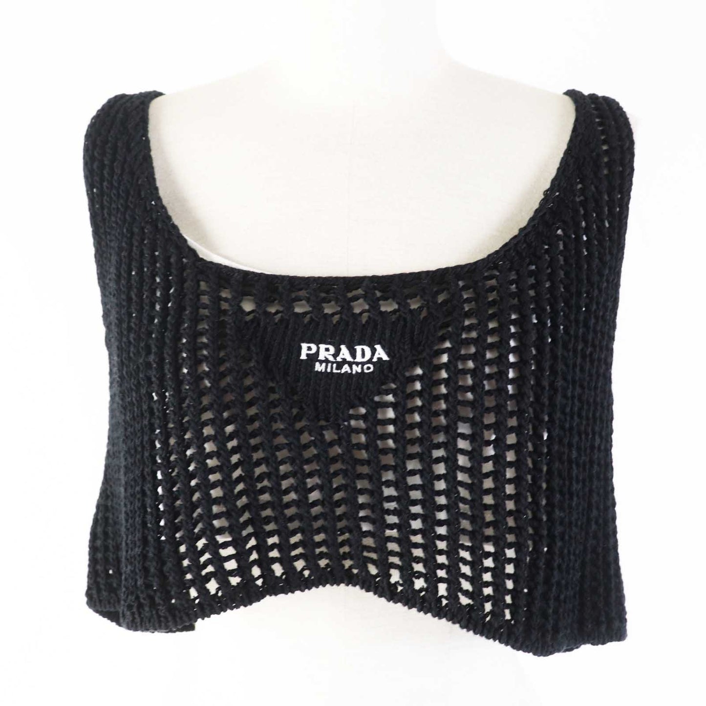 PRADA Tank top P29980 Main: 100% cotton Black White Women 36