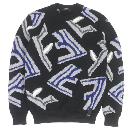 FENDI sweater FZX013 Main: 100% virgin wool black mens 44