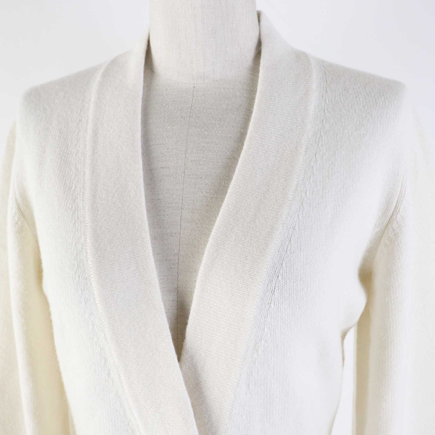 Chanel Cashmere Elastane Knit Cardigan White Classic Flap Tote