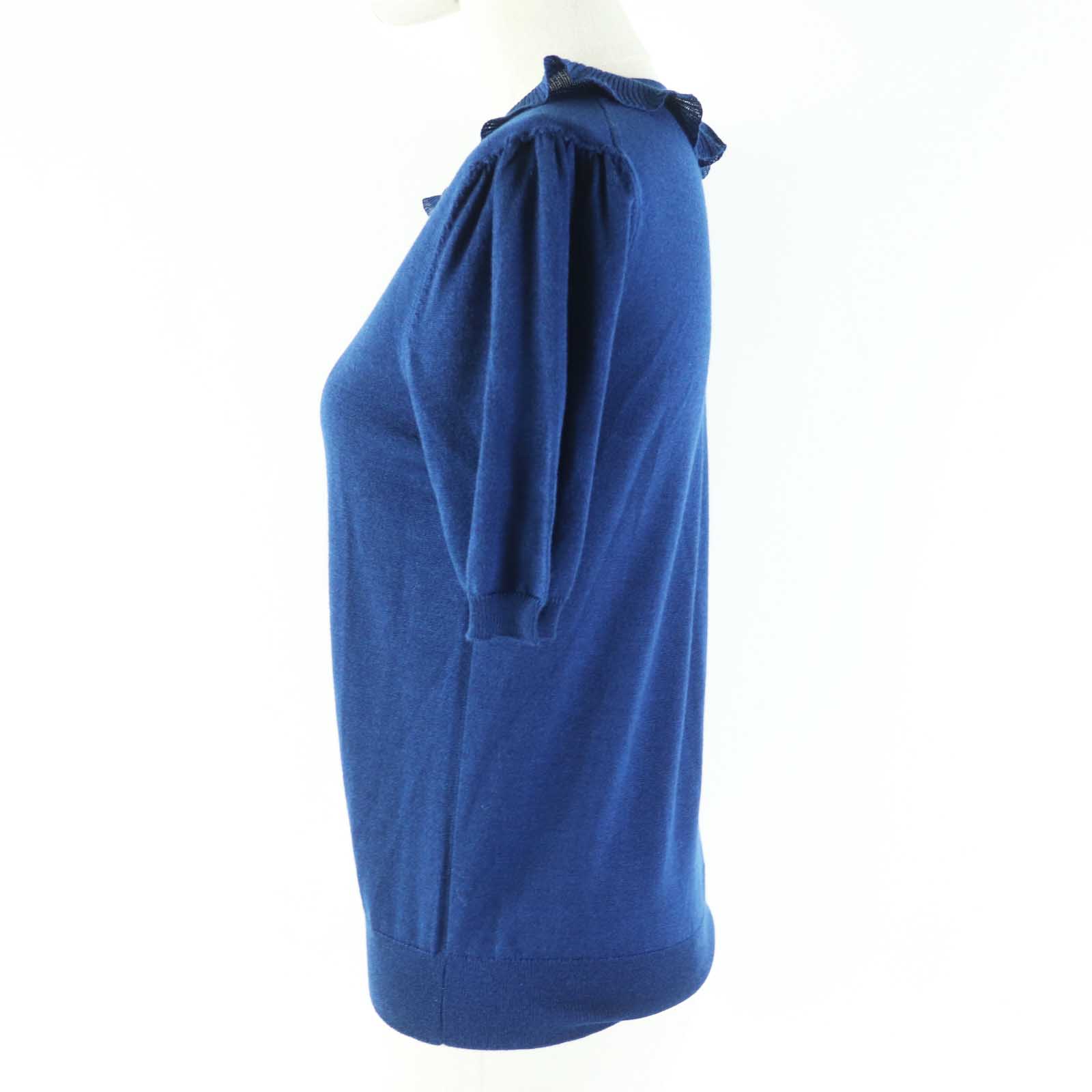 PRADA Short sleeve knit P24I0F Outer: 75% wool, Outer: 25% silk blue Women 40