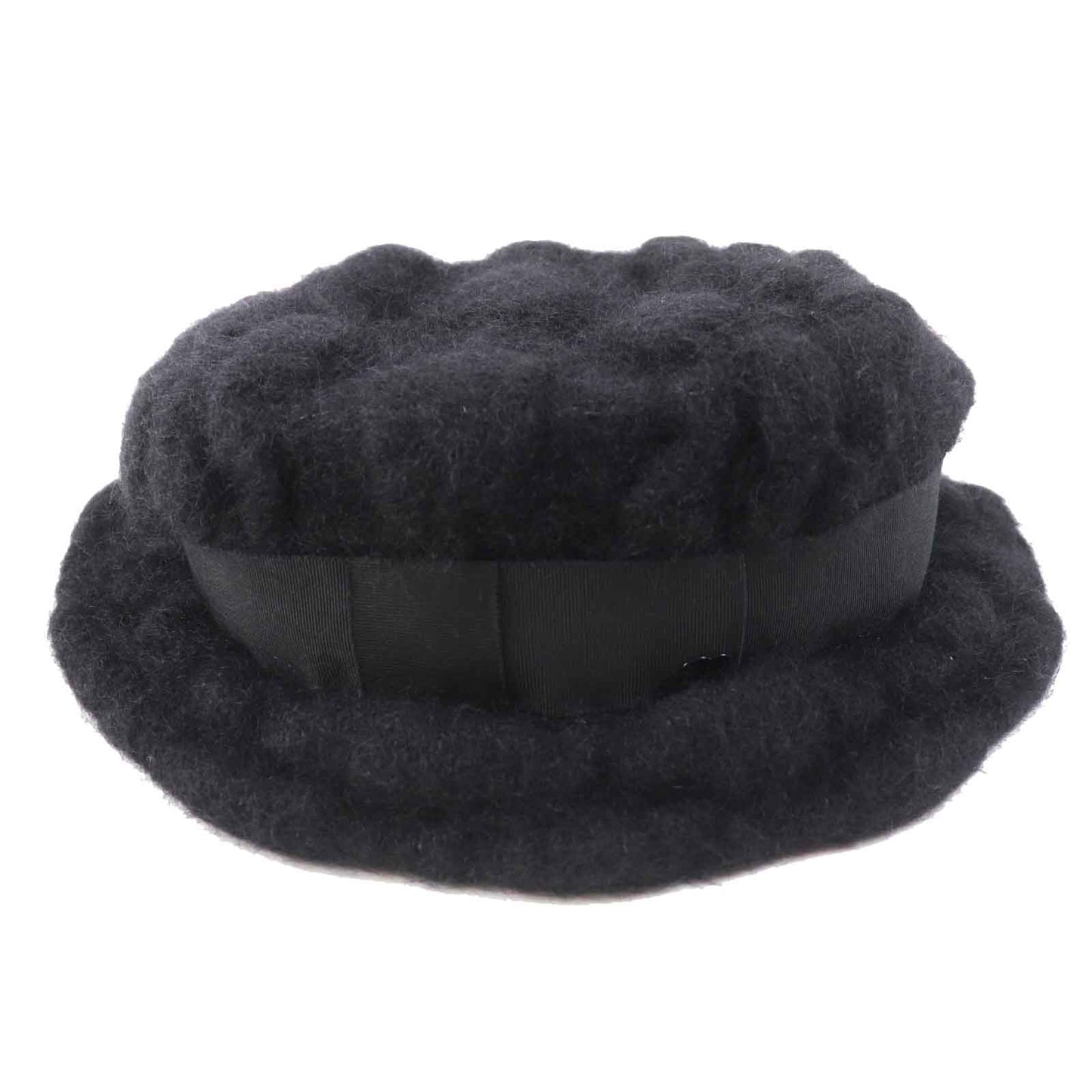 Chanel Mohair Rayon COCO Mark Hat Black M Classic Flap Tote