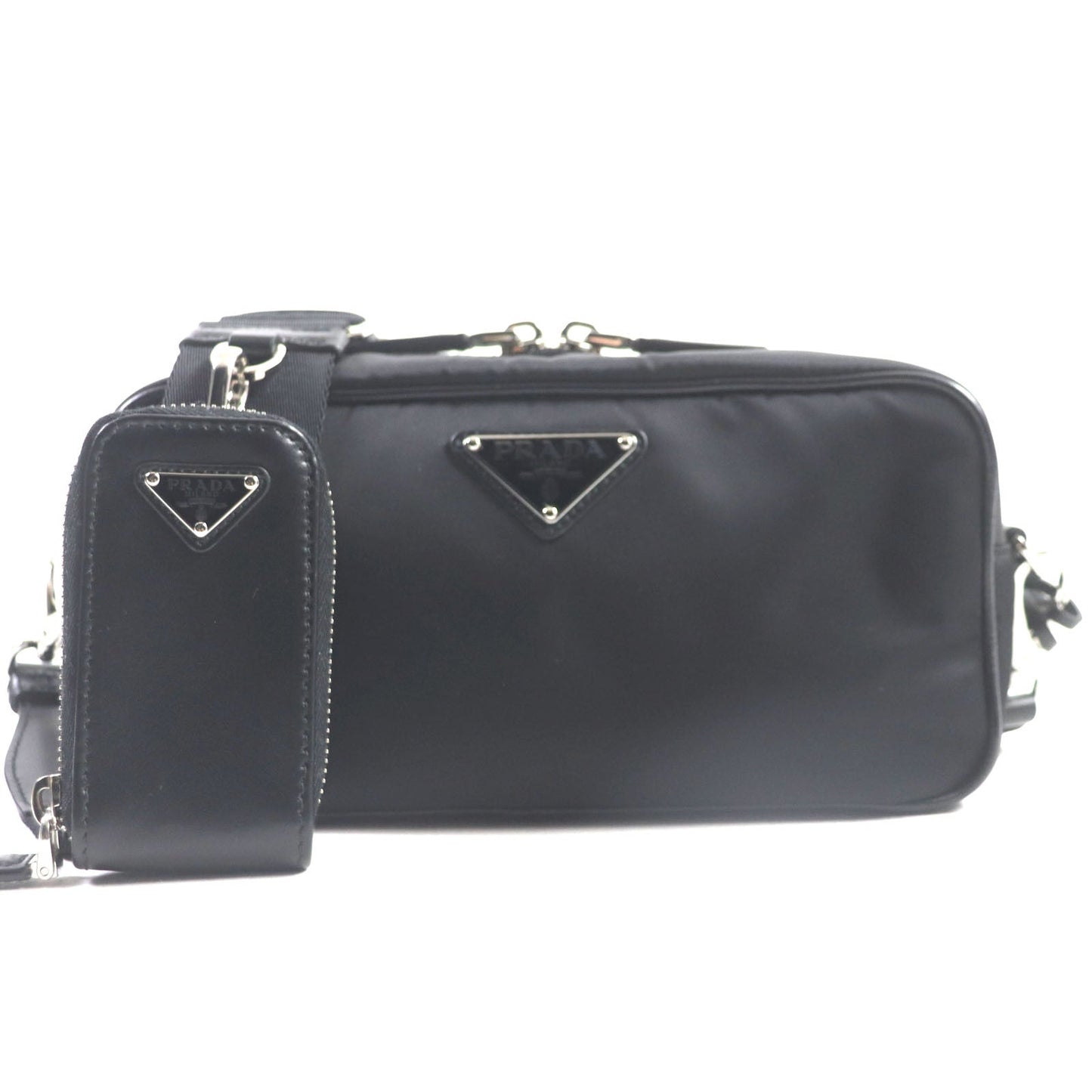 PRADA Shoulder Bag Main: Nylon, Part: Leather black mens