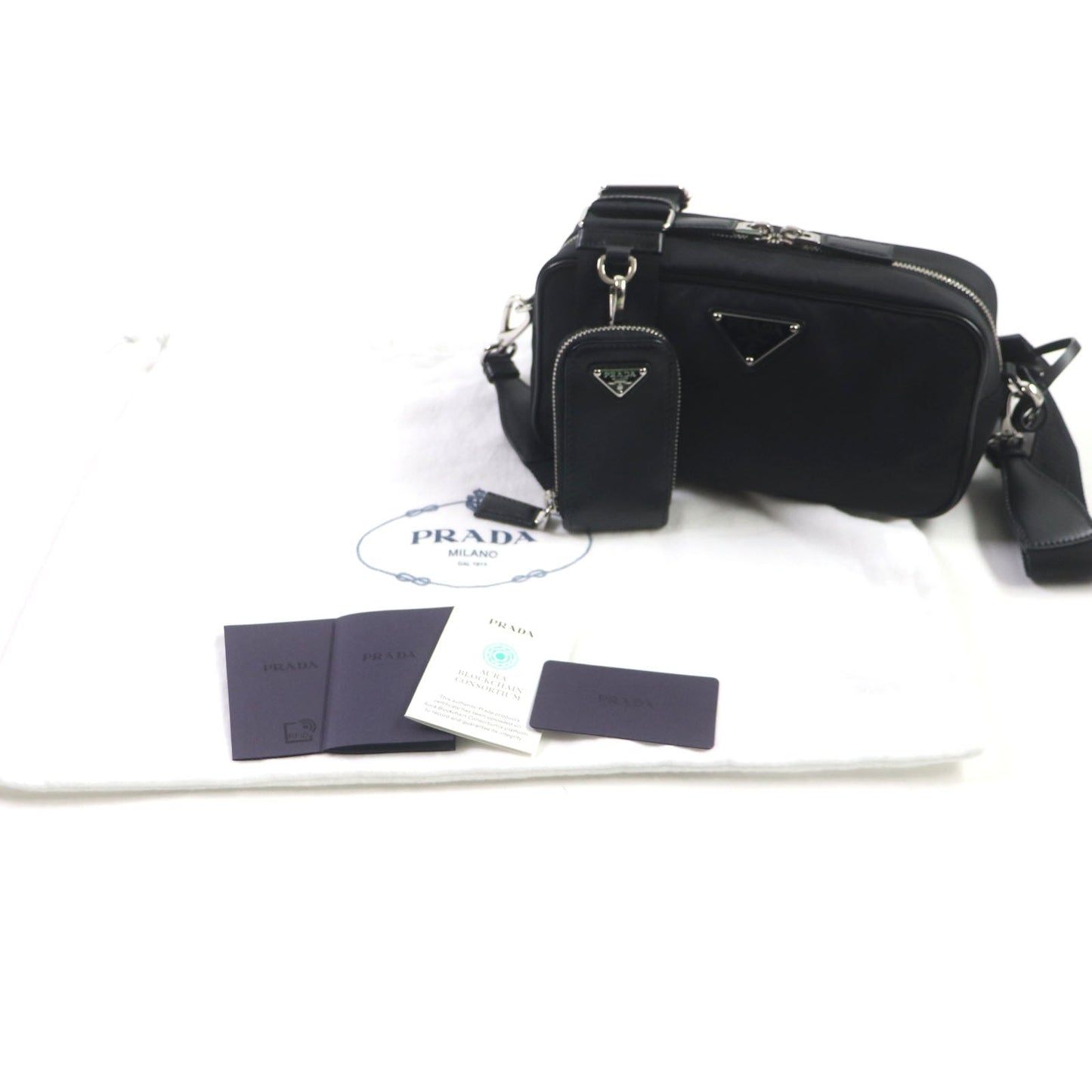 PRADA Shoulder Bag Main: Nylon, Part: Leather black mens
