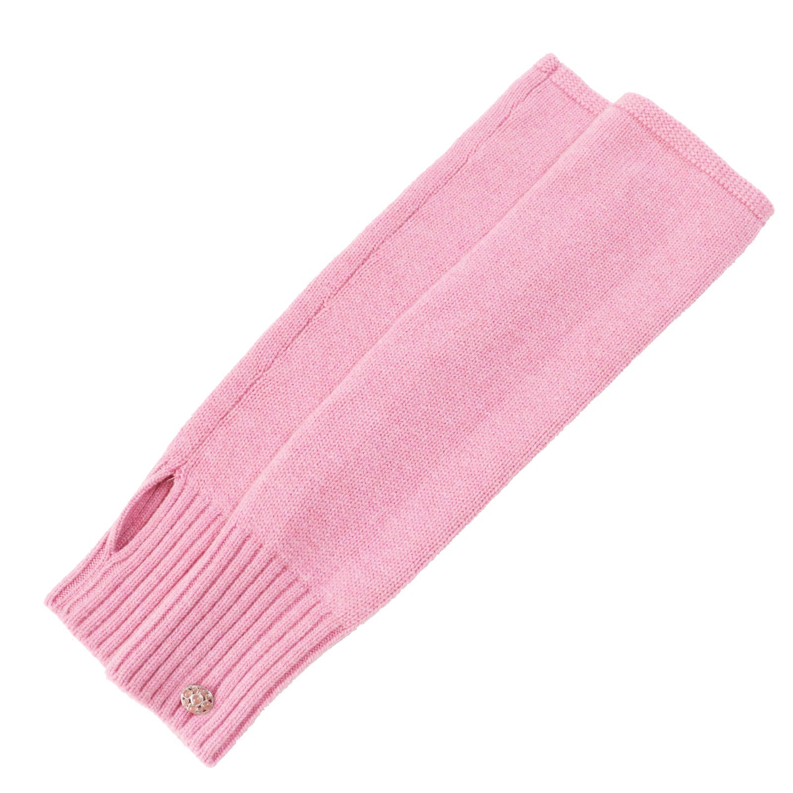 Chanel Cashmere Knit Arm Warmers Gloves Pink M Classic Flap Tote