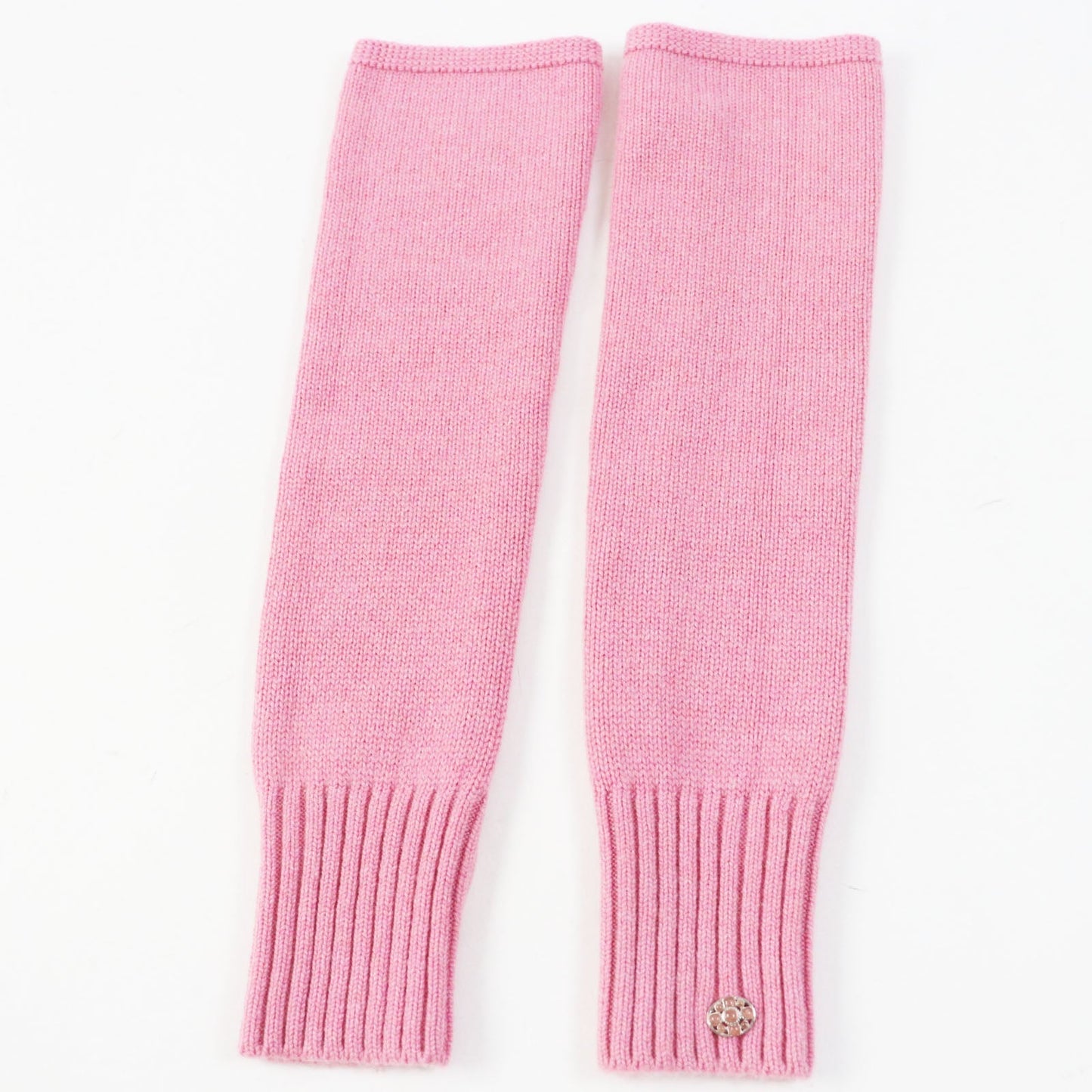 Chanel Cashmere Knit Arm Warmers Gloves Pink M Classic Flap Tote
