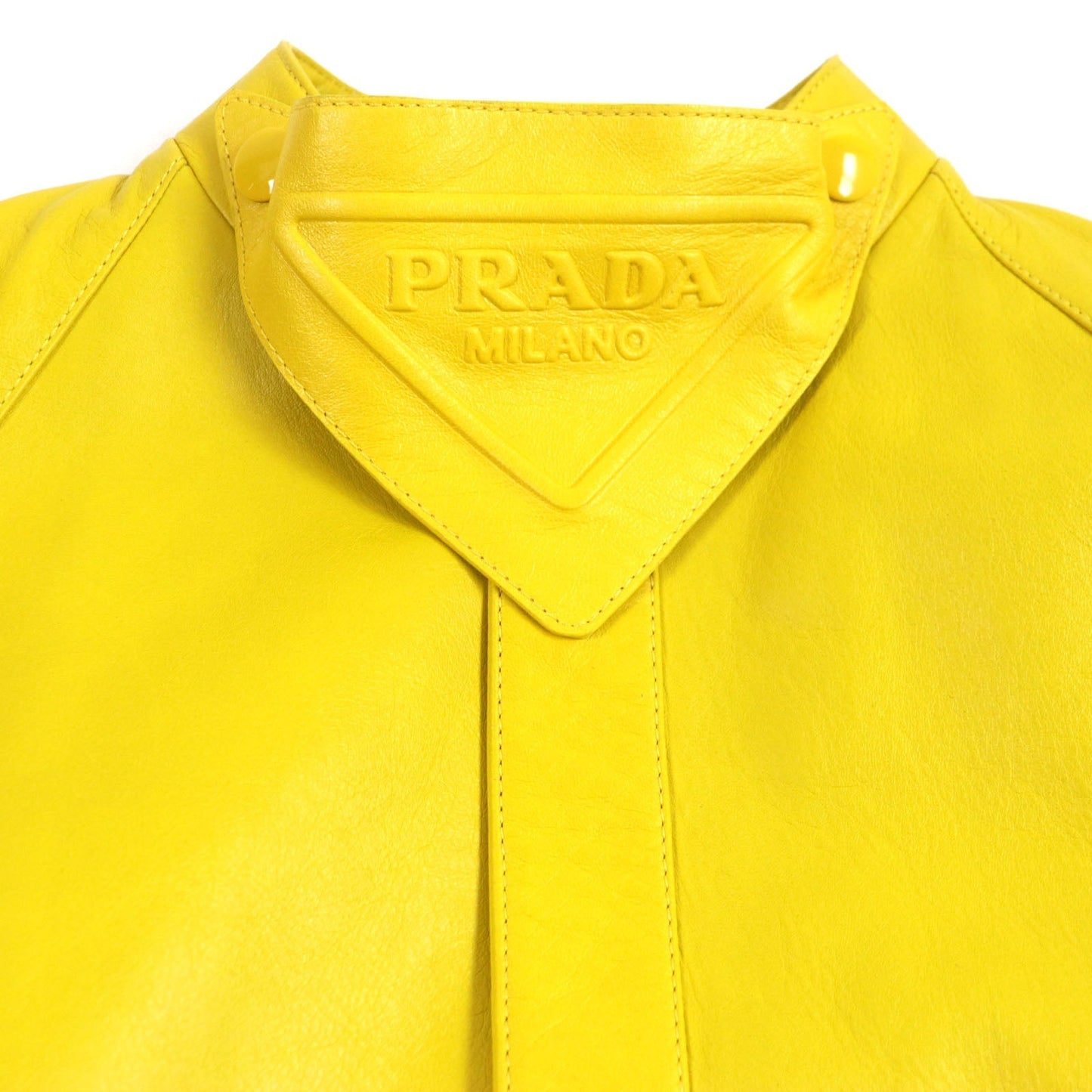 PRADA Leather coat UPS564 Outer: Lamb leather, Lining: 100% rayon yellow mens S