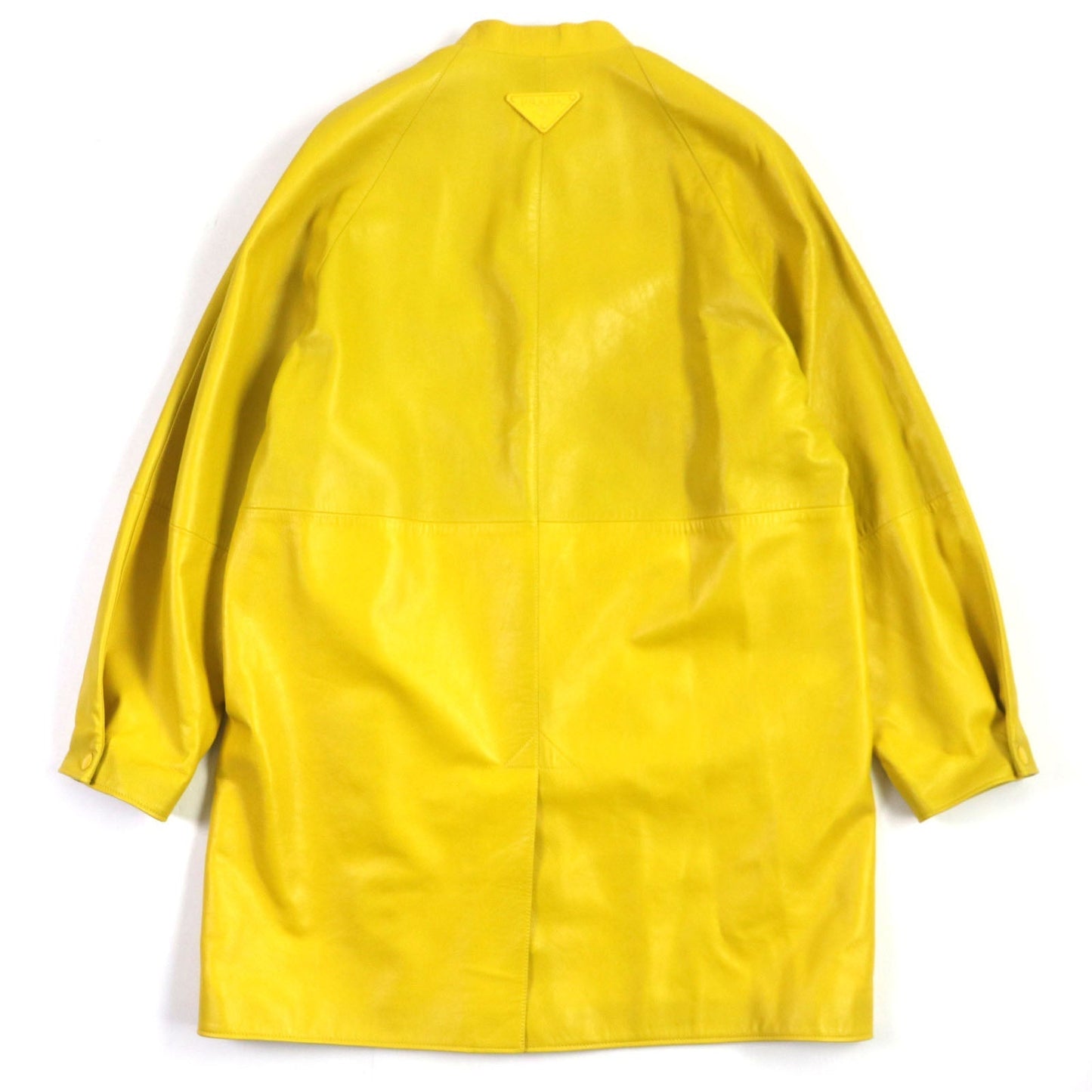 PRADA Leather coat UPS564 Outer: Lamb leather, Lining: 100% rayon yellow mens S