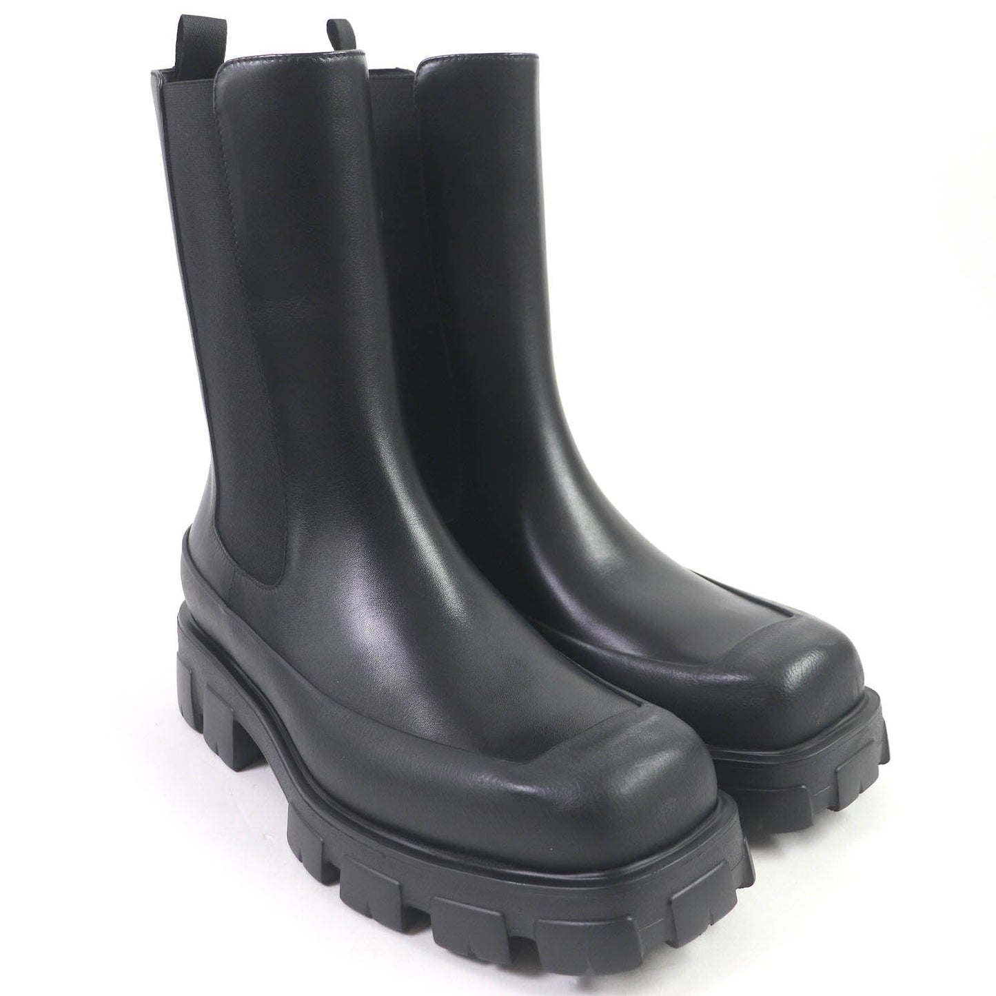 PRADA boots 2UG007 Main: Leather black monolith mens 10