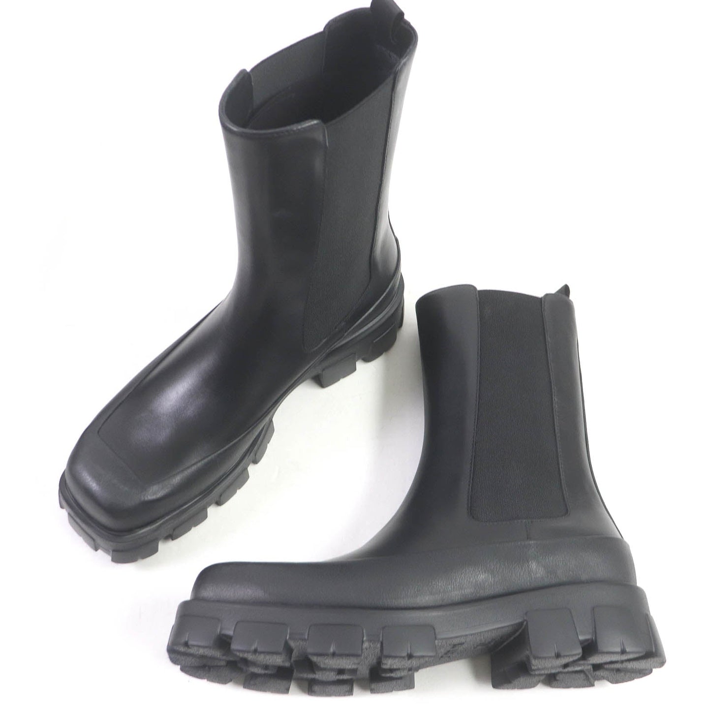 PRADA boots 2UG007 Main: Leather black monolith mens 10