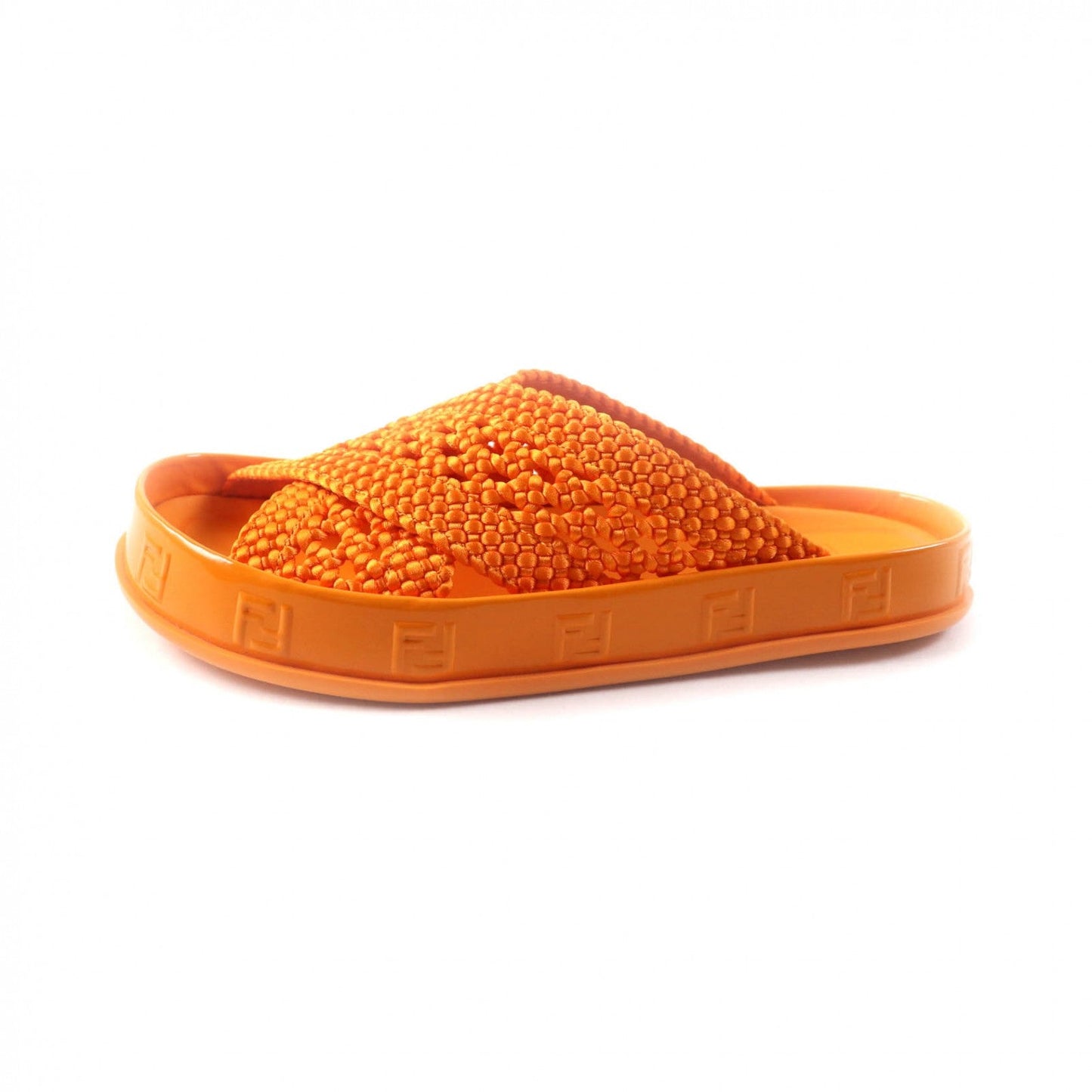 FENDI Sandals Rubber, Fabric Orange reflection Women 36