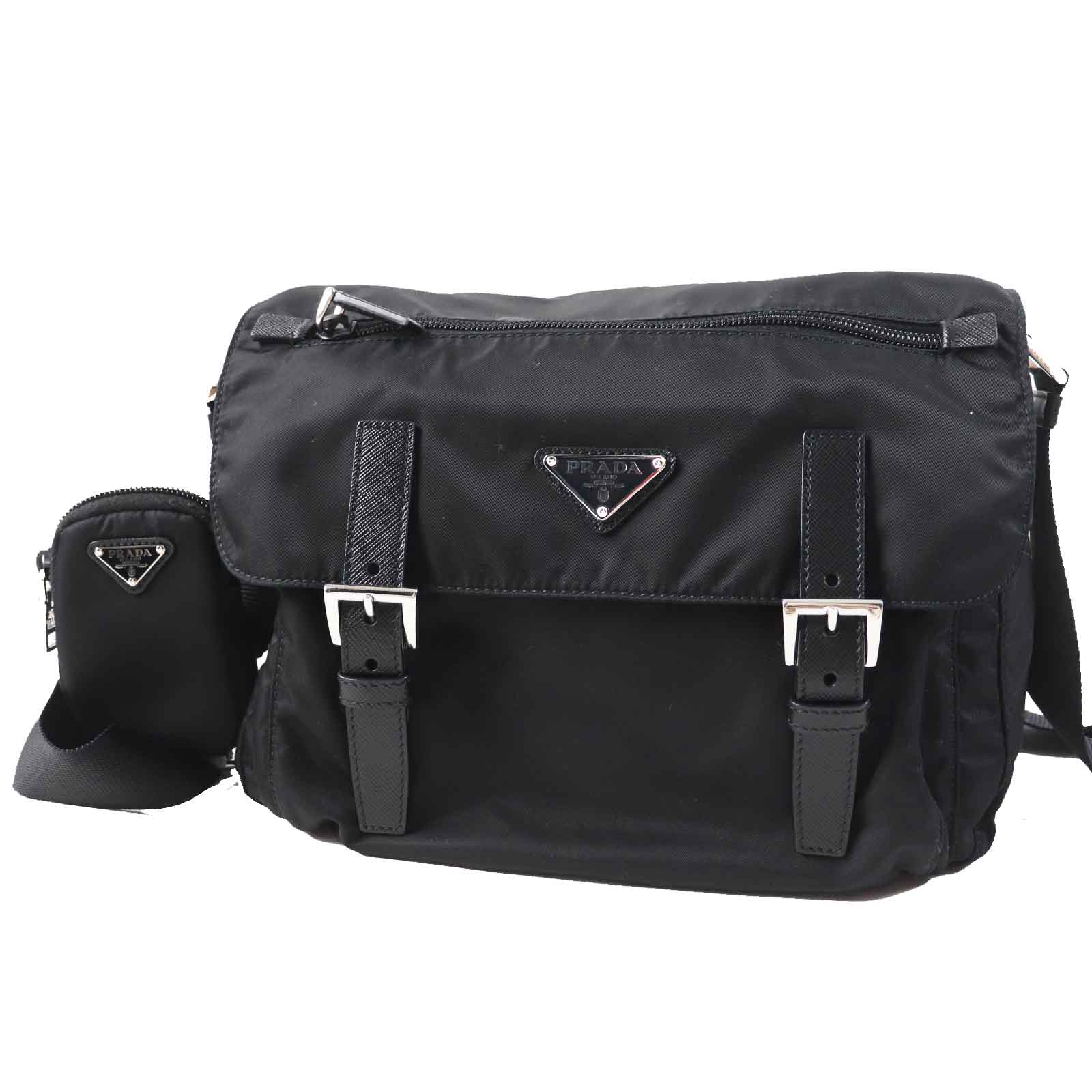 PRADA Shoulder Bag Main: Nylon black RE-NYLON Women