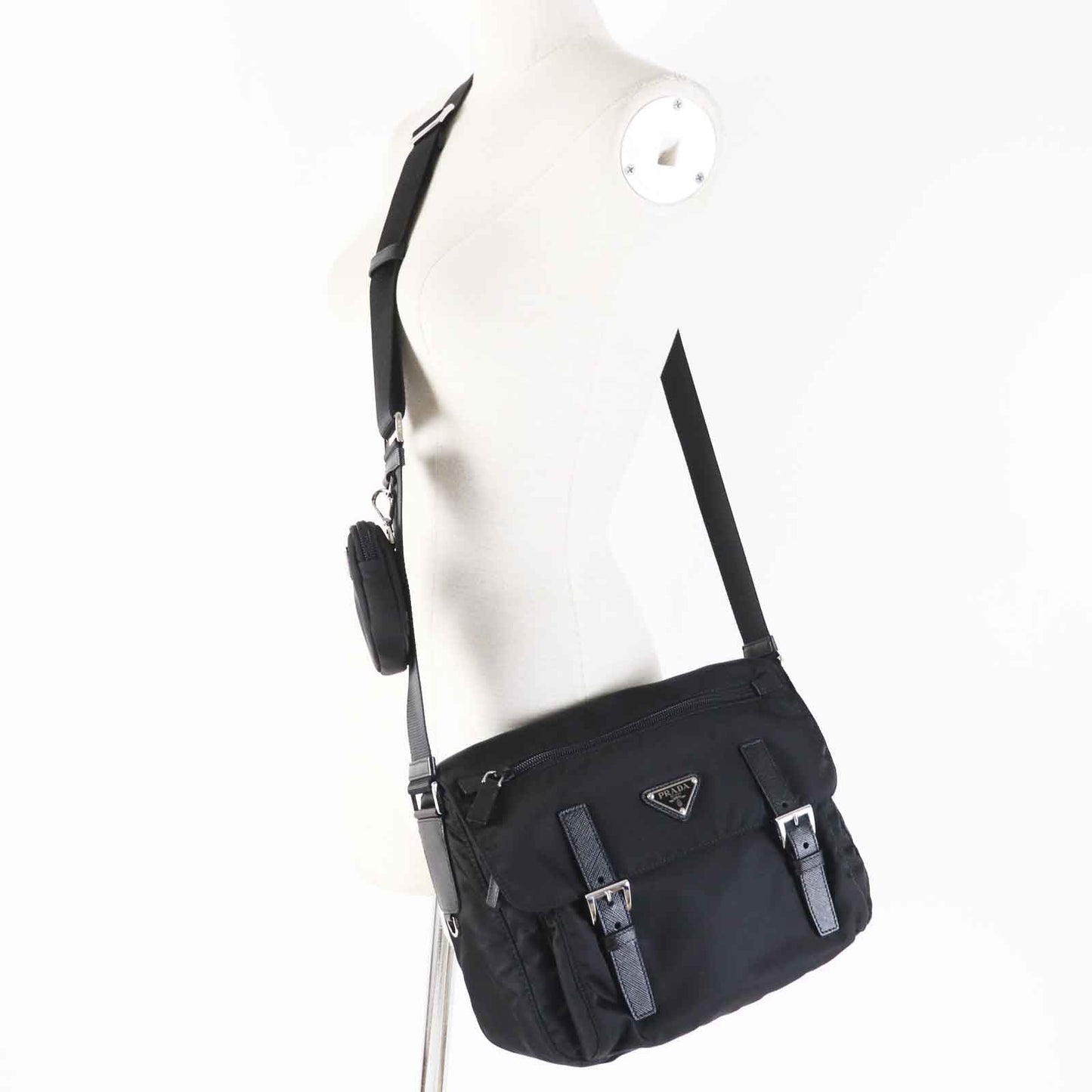PRADA Shoulder Bag Main: Nylon black RE-NYLON Women