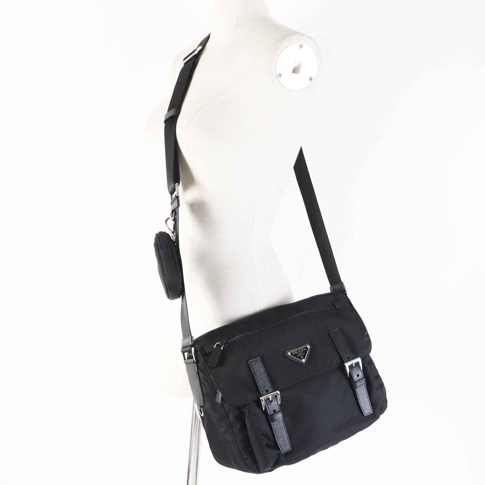 PRADA Shoulder Bag Main: Nylon black RE-NYLON Women