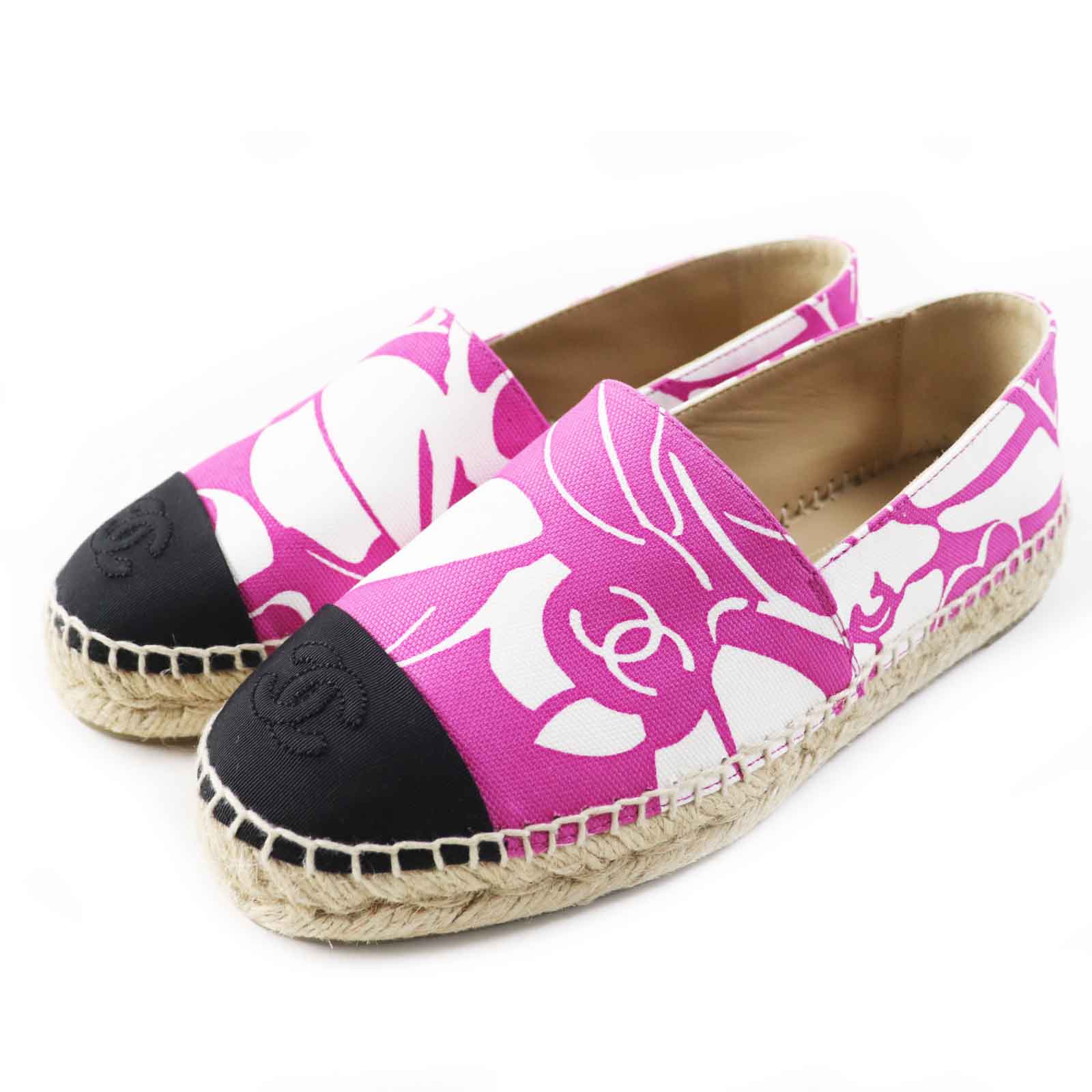 Chanel COCO Mark Espadrilles Canvas Jute 36 Classic Flap Tote