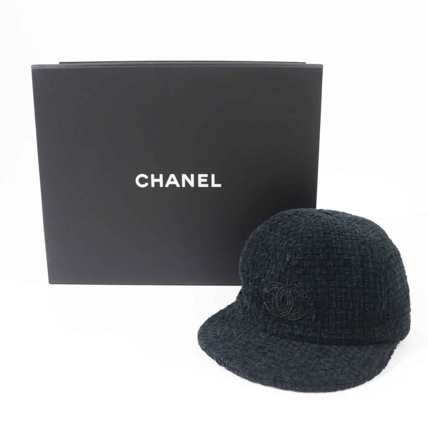 Chanel COCO Mark Tweed Cap Black M Classic Flap Tote