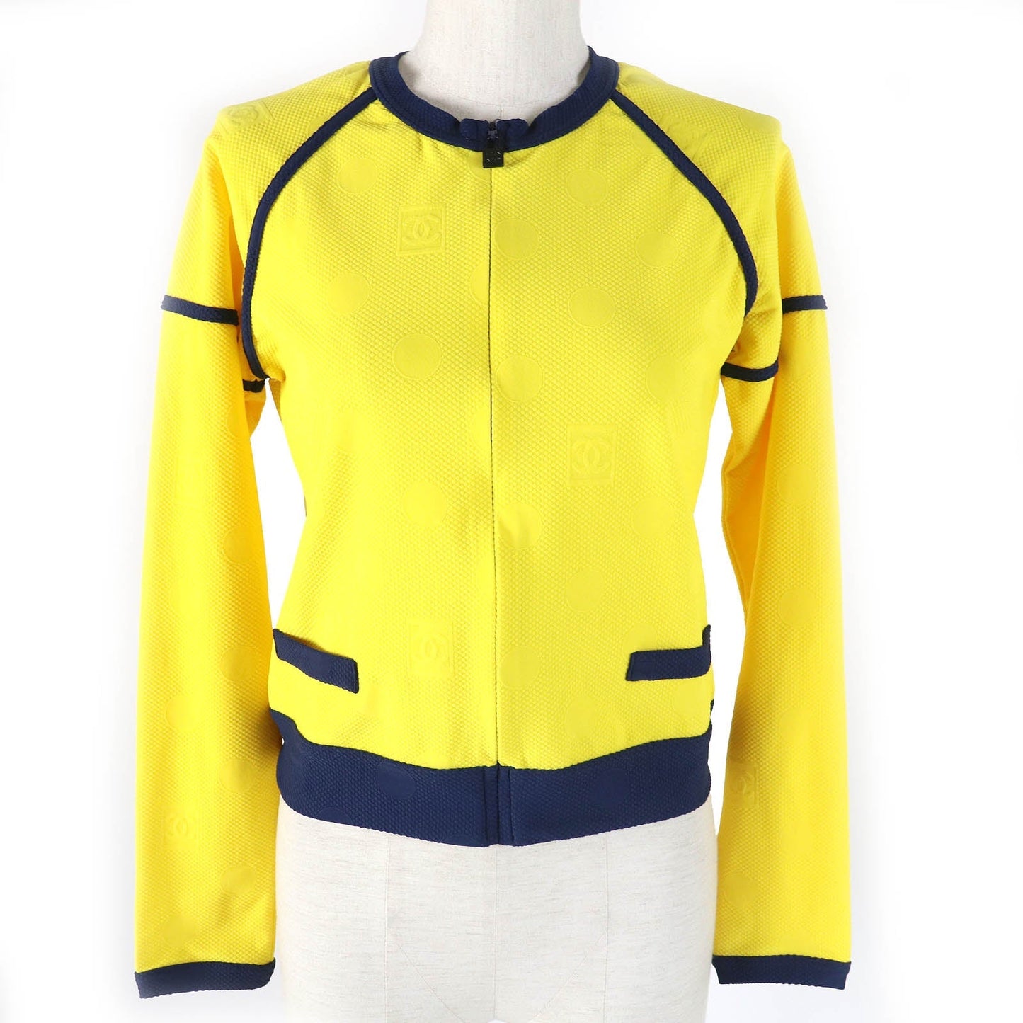 Chanel Sports Line Jacket Yellow Navy 36 Classic Flap Tote