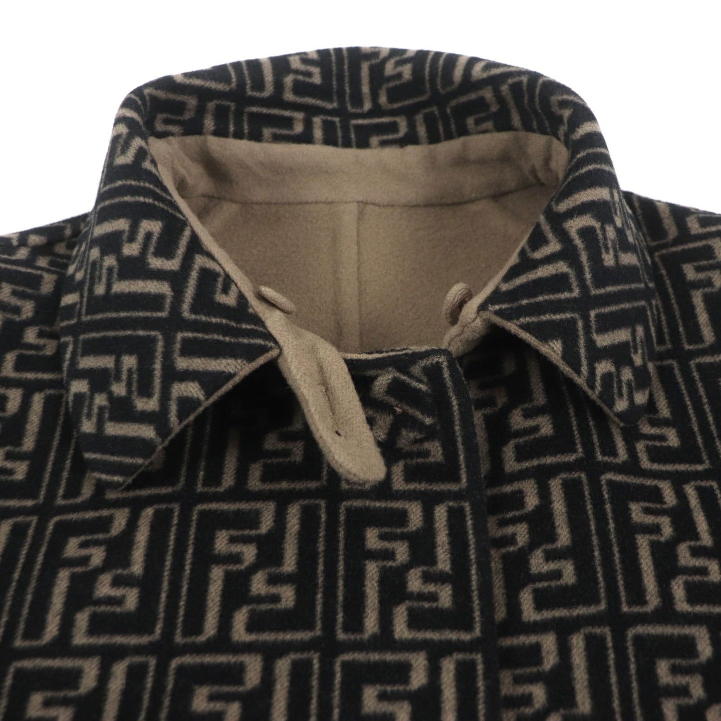 FENDI trench coat FF0667 AL57 Main: 99% wool, Main: 1% silk Brown black mens 52