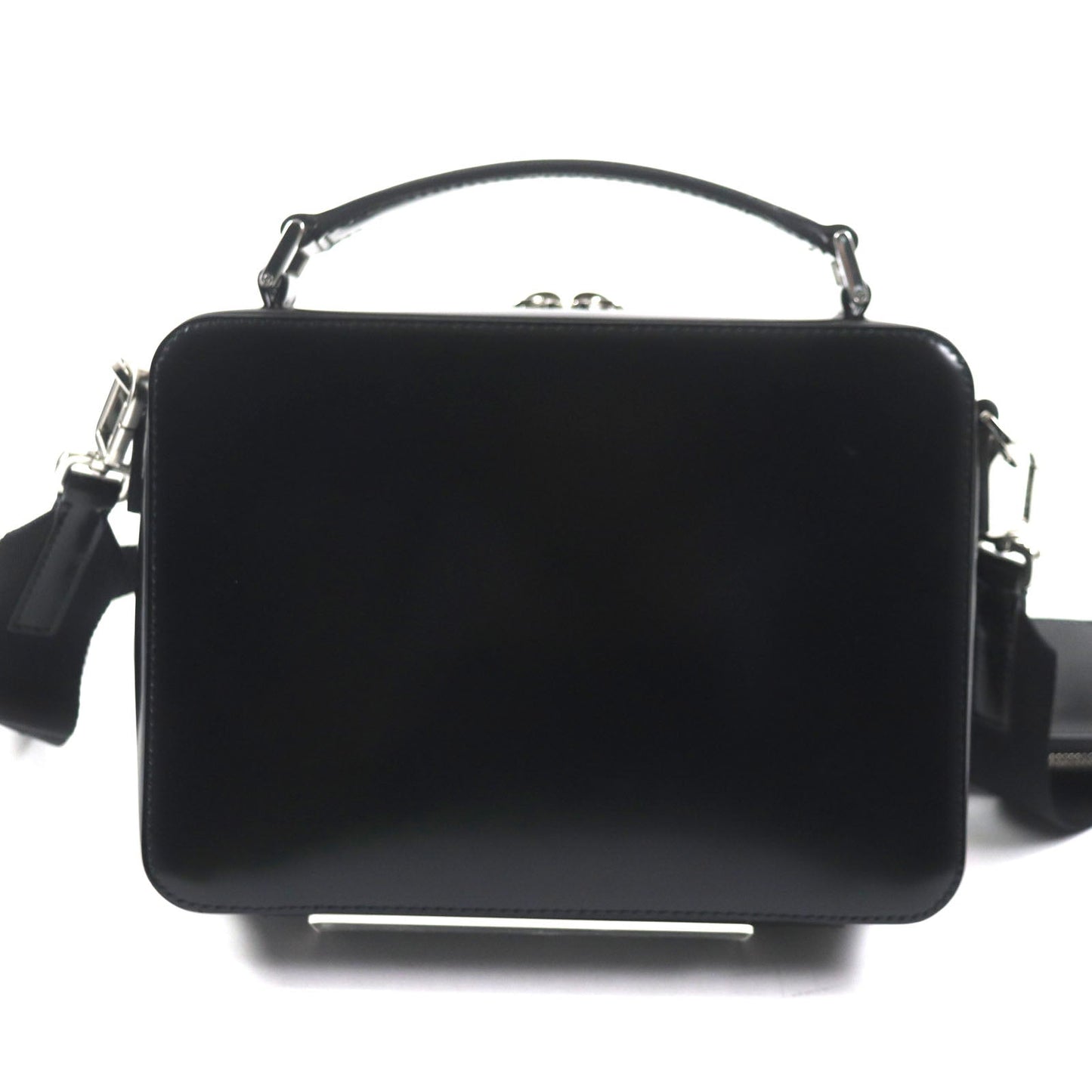 PRADA Shoulder Bag Brushed leather black Brick