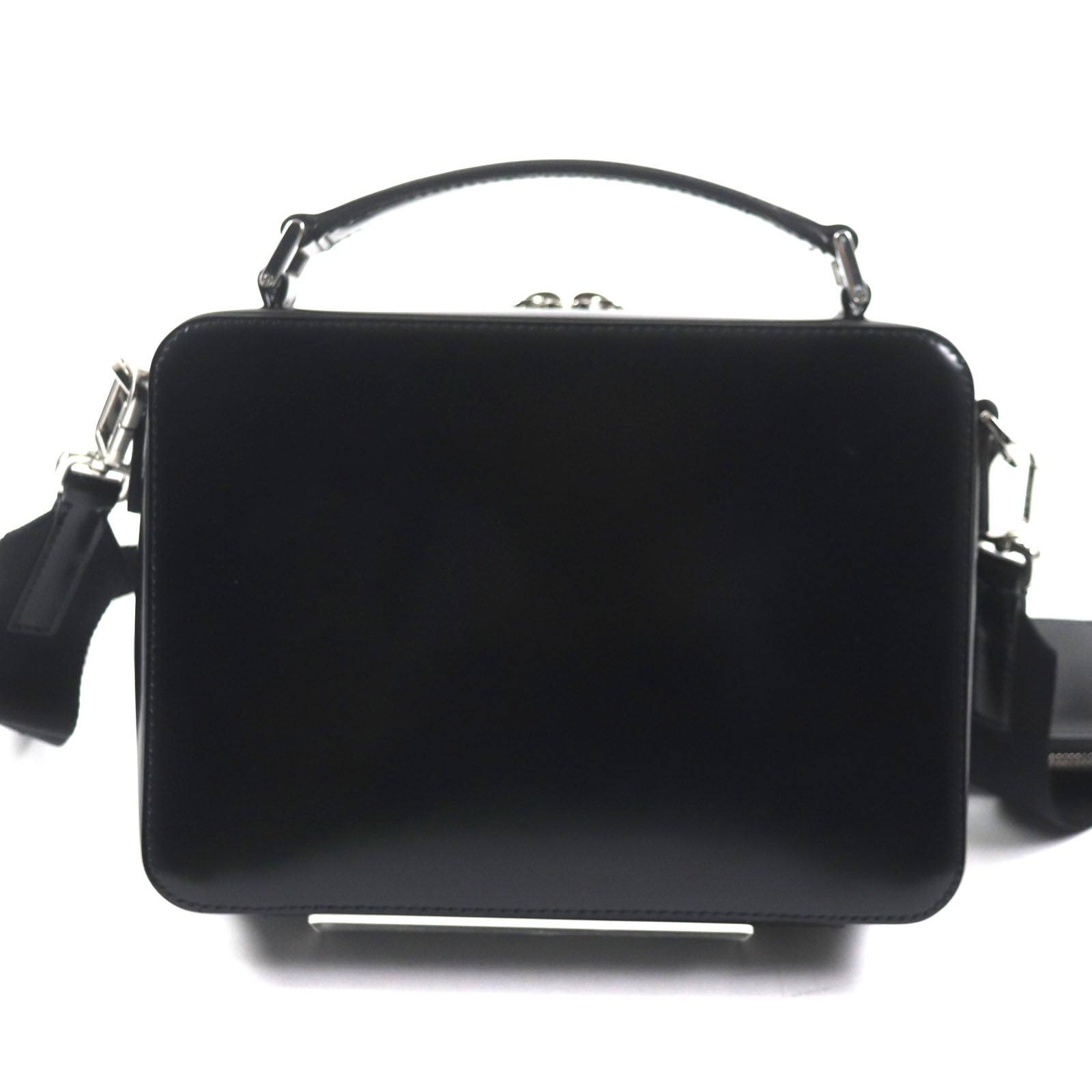 PRADA Shoulder Bag Brushed leather black Brick