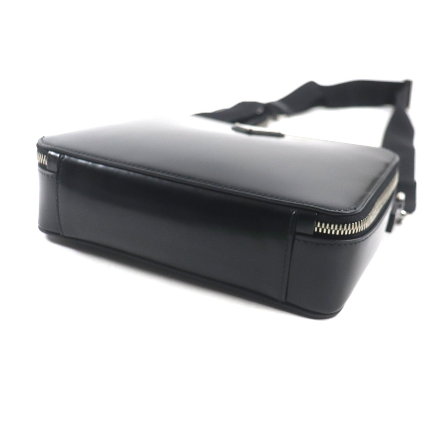 PRADA Shoulder Bag Brushed leather black Brick