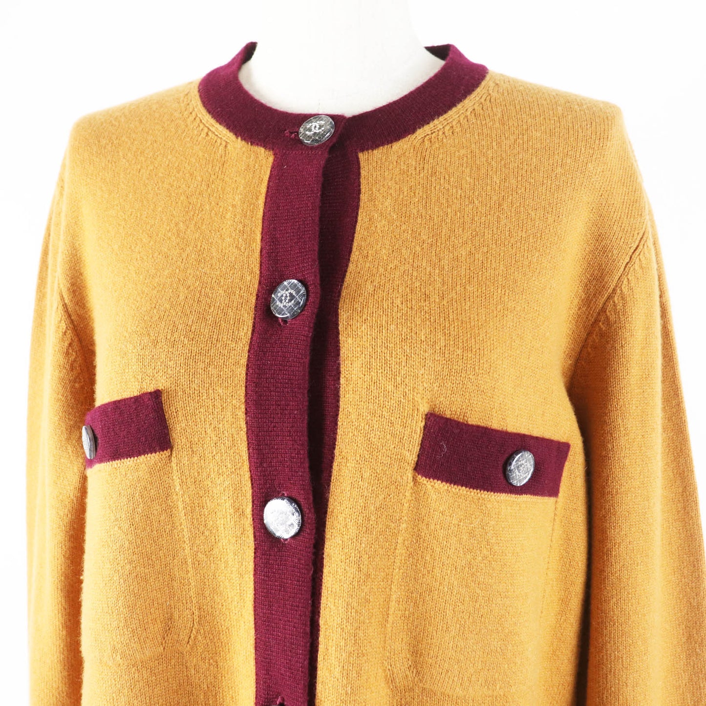 Chanel Cashmere COCO Button Bicolor Knit Cardigan Classic Flap Tote