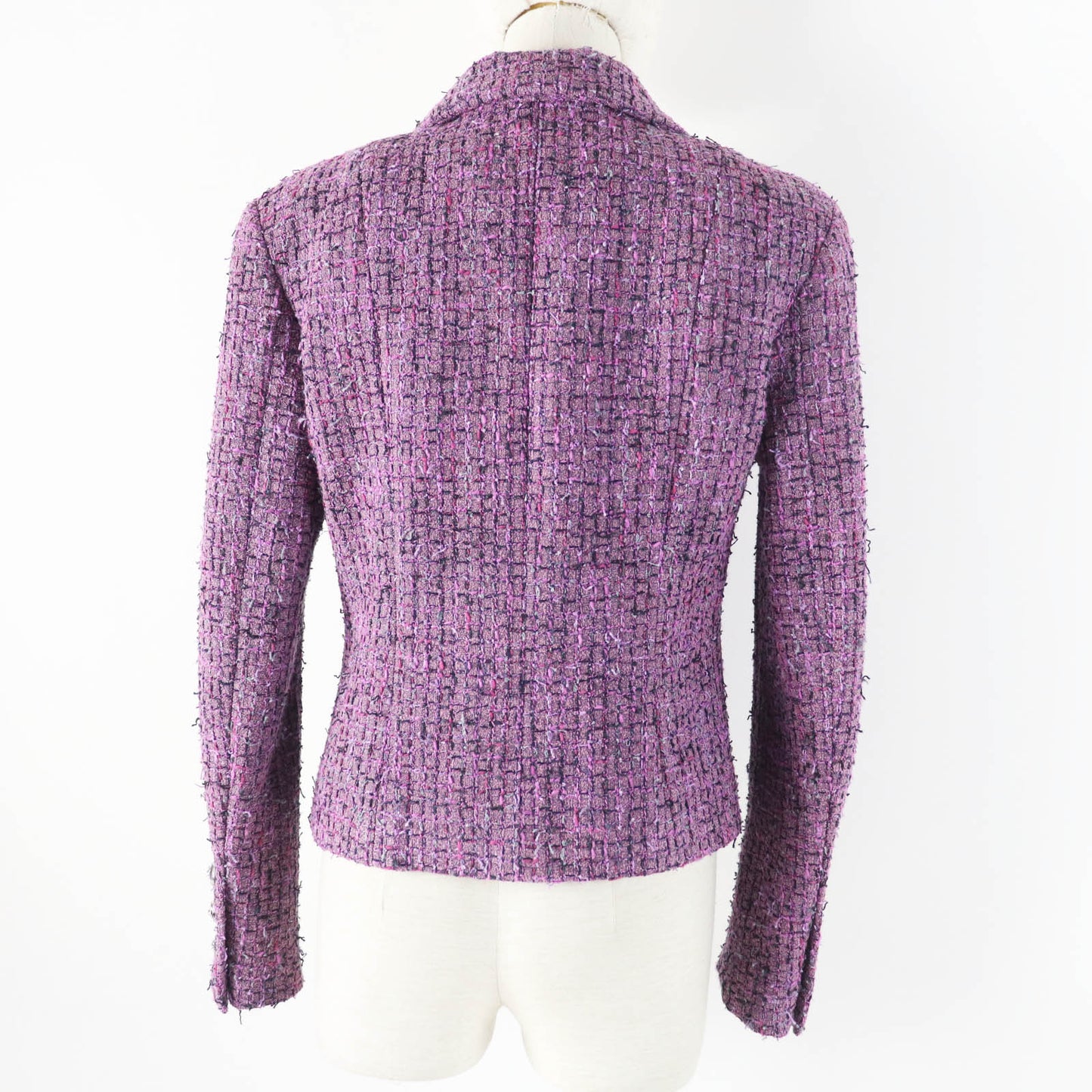 Chanel Tweed Jacket Purple 36 Women Classic Flap Tote