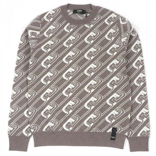 FENDI sweater FZX061 Main: 100% wool Brown mens 44