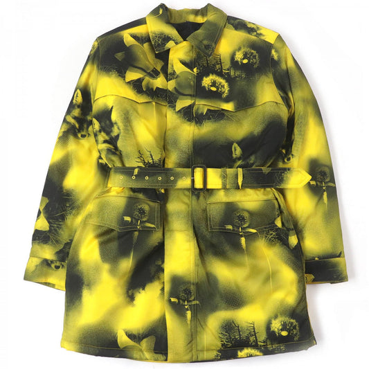 PRADA coat SGC091 Main: 100% recycled polyamide, Filling: 55% polyester, Filling: 45% recycled polyester, Part: calf leather yellow mens XS