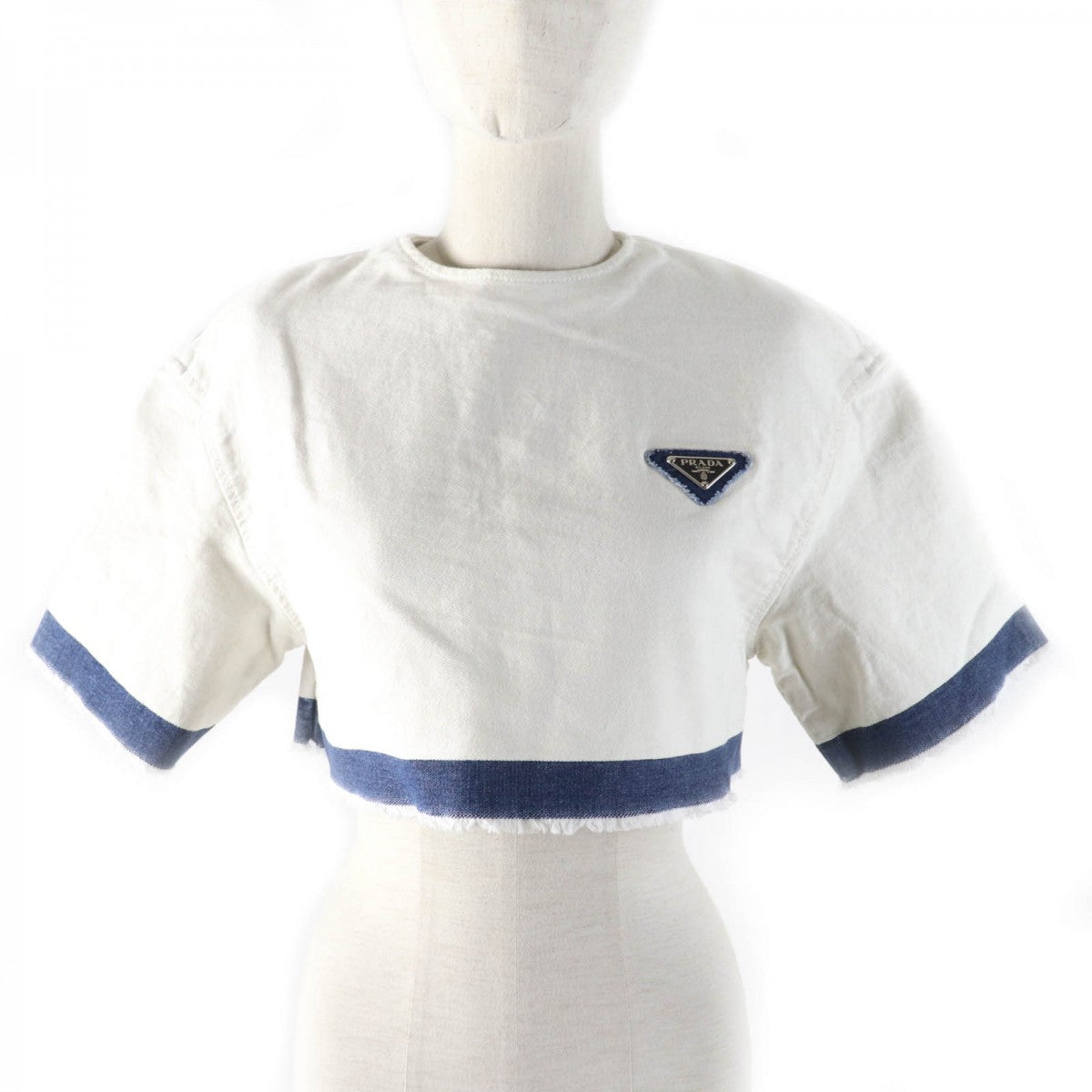 PRADA Cut GFT012 Main: 100% cotton White Indigo Women 36