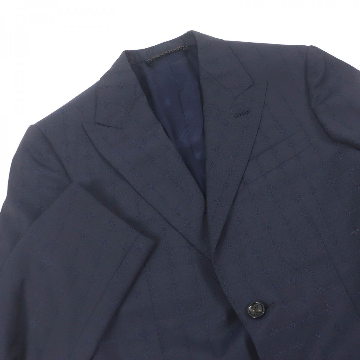 LOUIS VUITTON suit Outer: 100% wool, Lining: 28% acetate, Lining: 25% rayon, Lining: 19% cupra, Lining: 15% cotton Navy mens 44