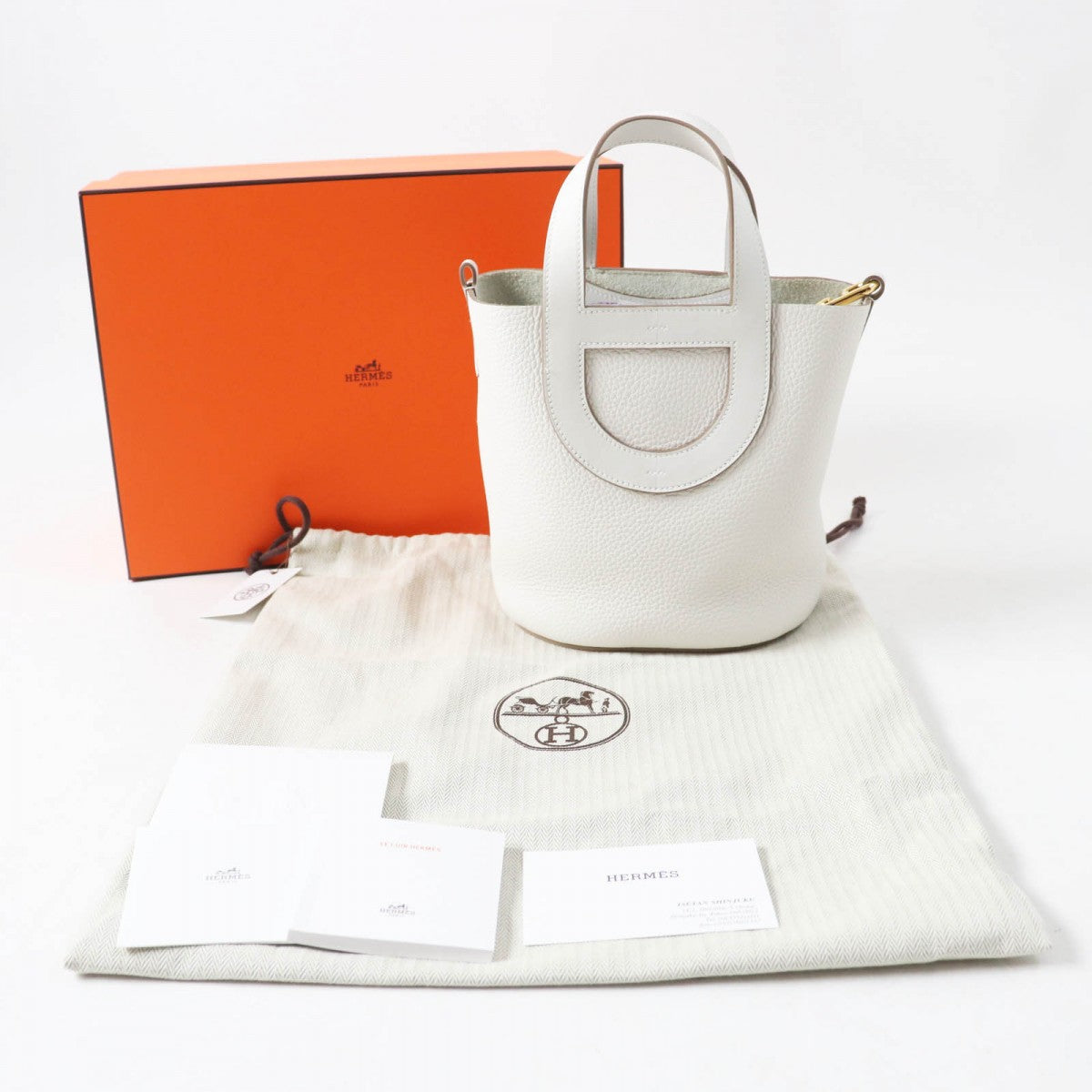 HERMES Handbag Main FTaurillon Clemence white in the loop 18 Women