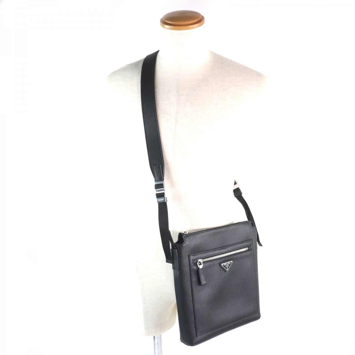 PRADA Shoulder Bag Main: Saffiano leather black mens