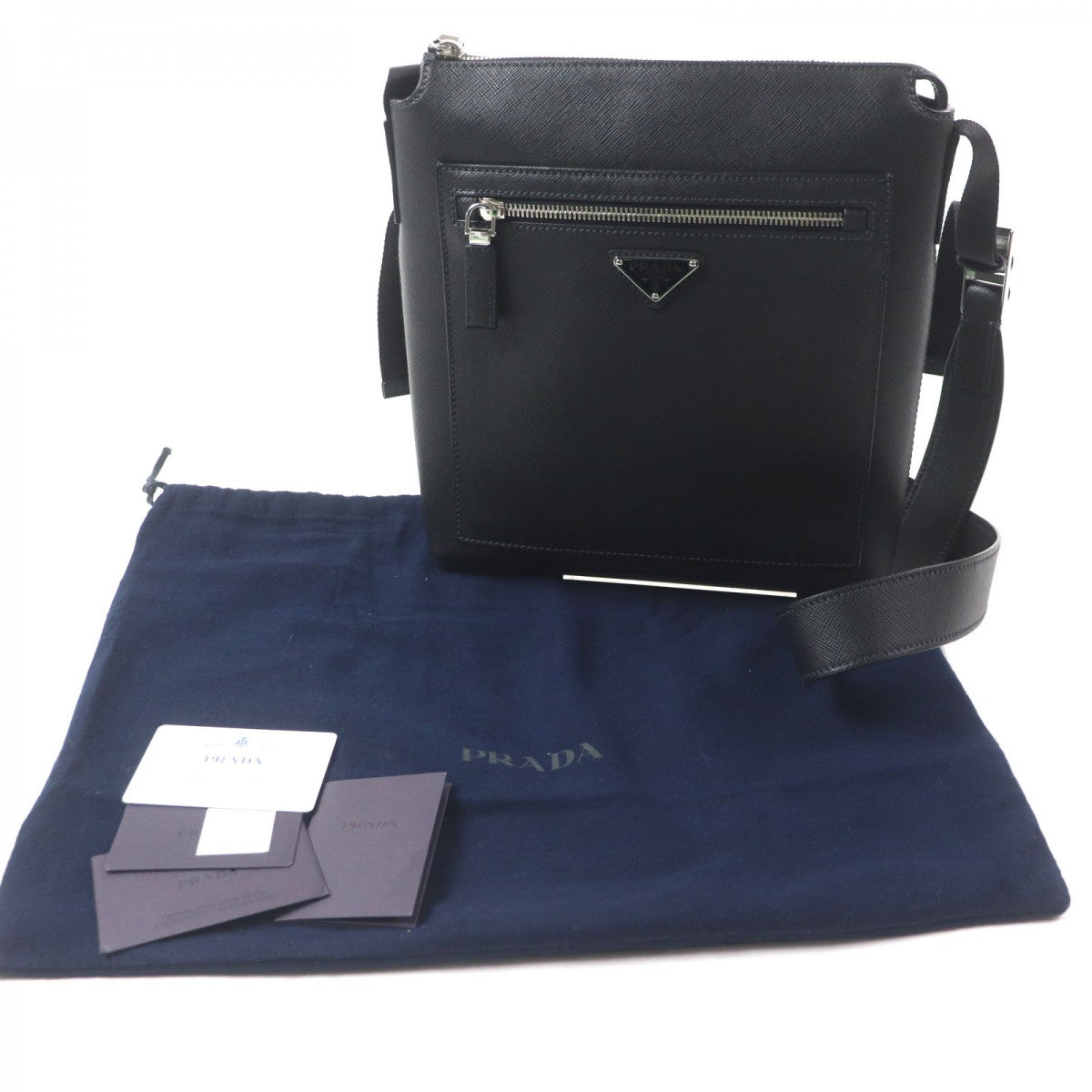 PRADA Shoulder Bag Main: Saffiano leather black mens