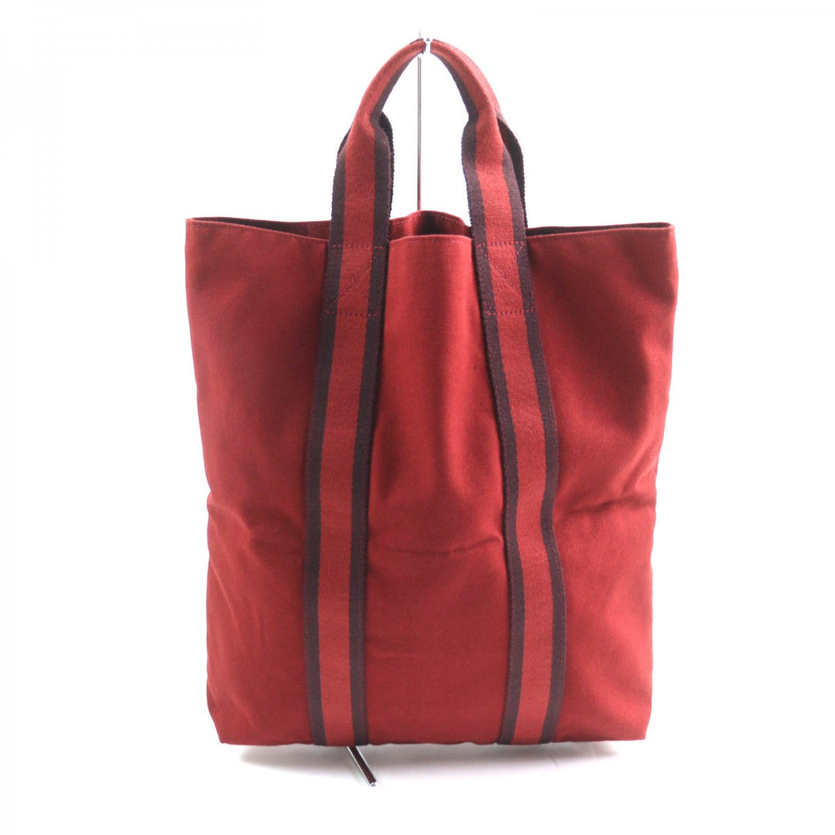 HERMES Tote Bag Main: Cotton Bordeaux Fool Toe Kabas Women