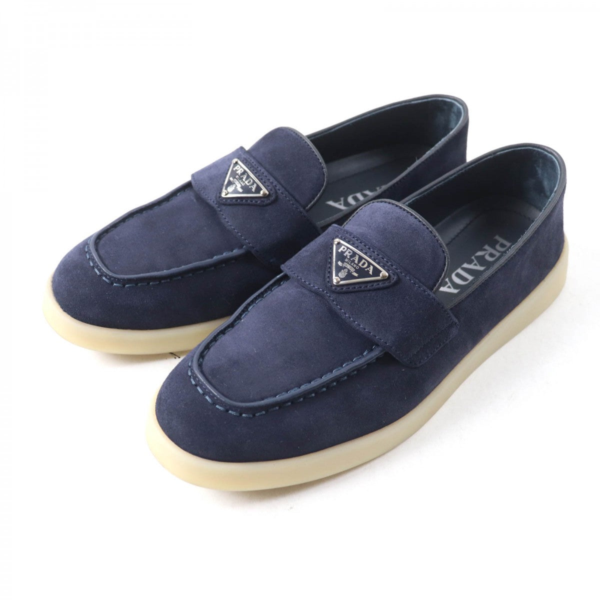 PRADA loafers 1D222N Main: Suede leather Navy Women 35.5