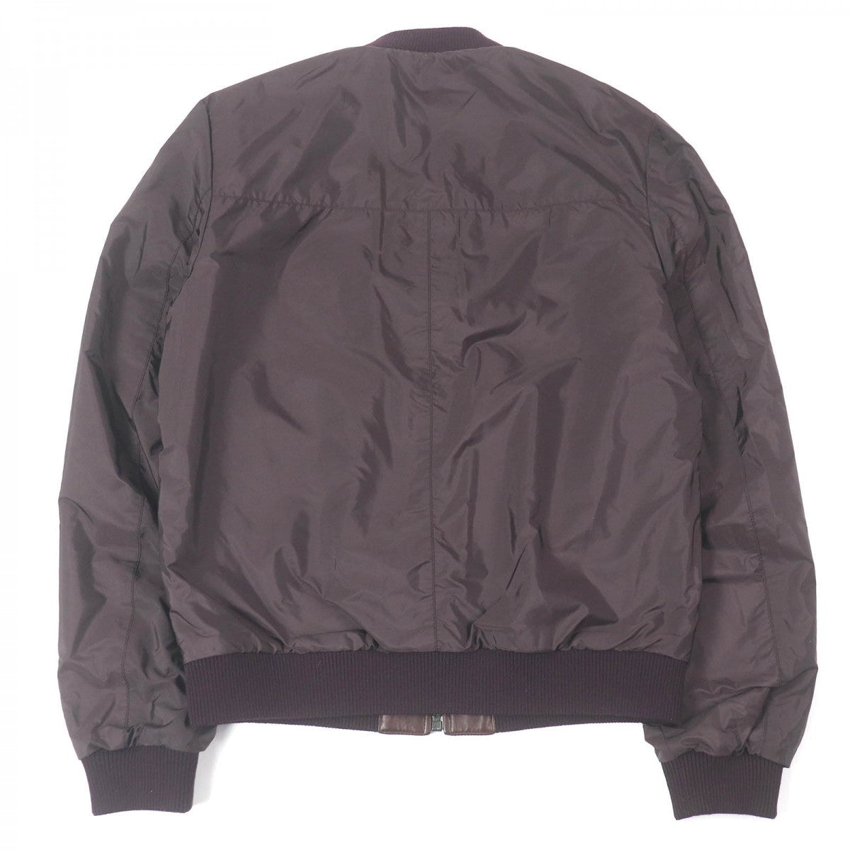 PRADA leather jacket Outer: 100% sheepskin, Lining: 100% nylon, Part: 100% virgin wool Burgundy mens 44