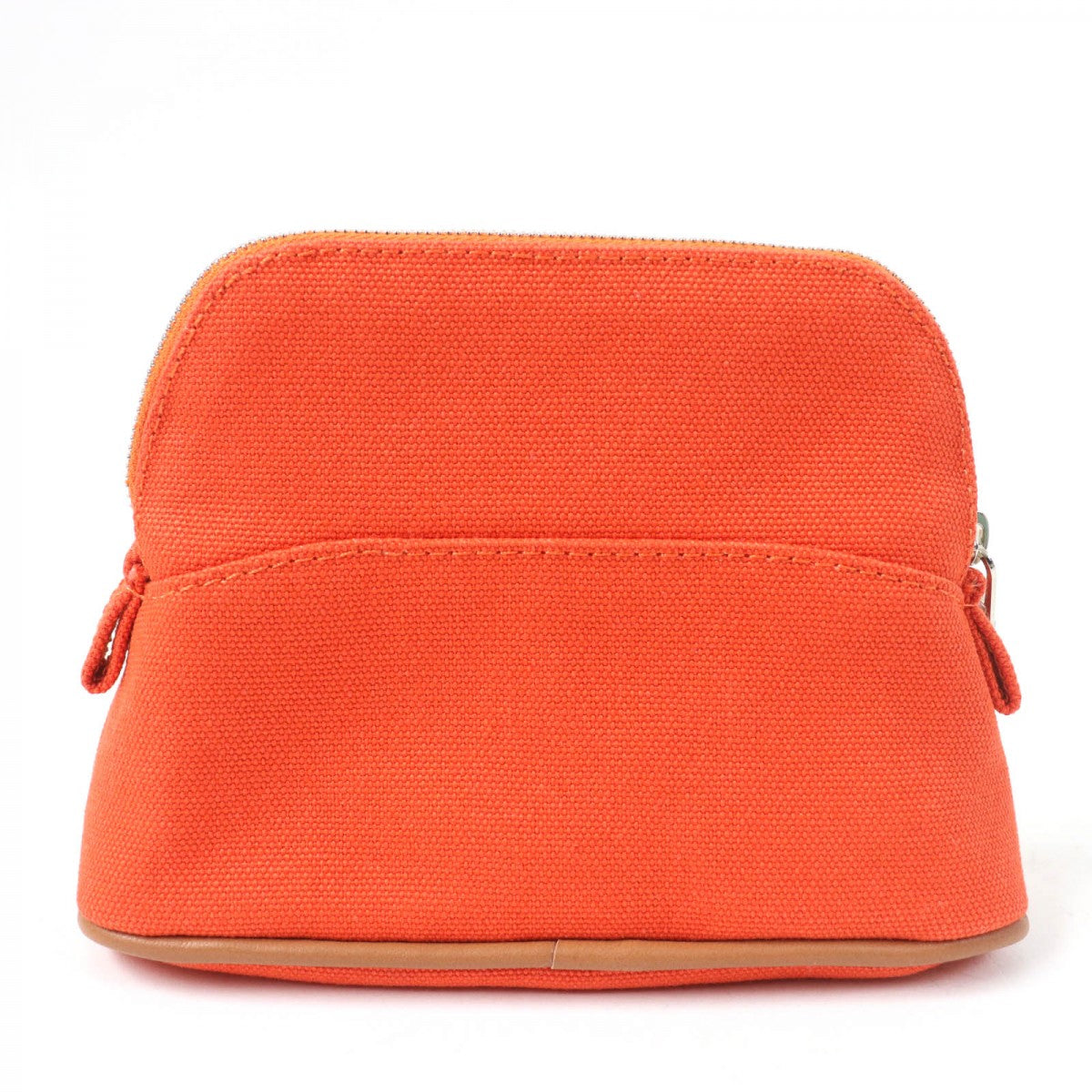 HERMES Pouch Main: Cotton, Lining: Polyurethane, Lining: Polyamide, Part: Calfskin Orange Boride pouch mini mini Women