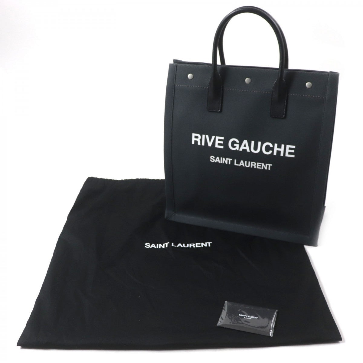 SAINT LAURENT PARIS Tote Bag 632539 Main: Canvas, Main: Leather dark gray black Rive Gauche N/S mens