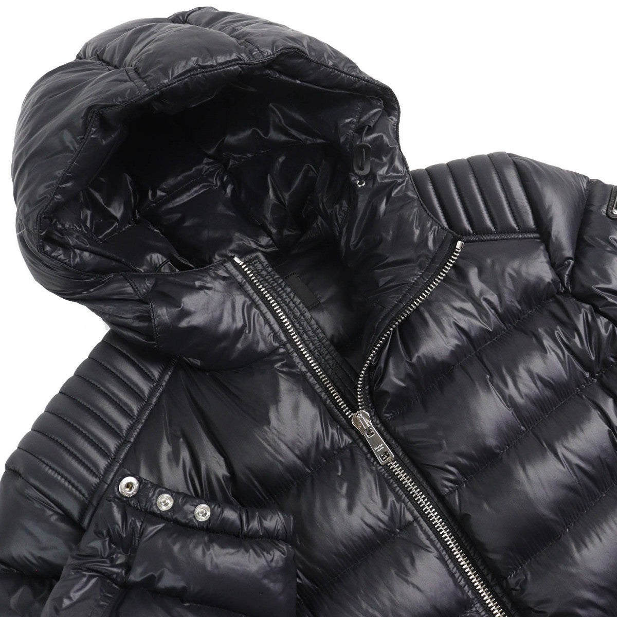 PRADA Down jacket SGA654 Main: 100% polyamide (nylon), Part: 100% polyester, Filling: 90% down, Filling: 10% feather, Leather part: calf leather black mens 52
