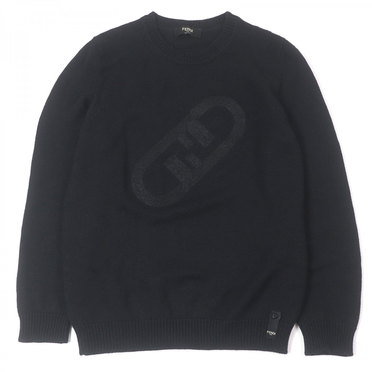 FENDI sweater FZX088 Main: 100% wool black mens 52