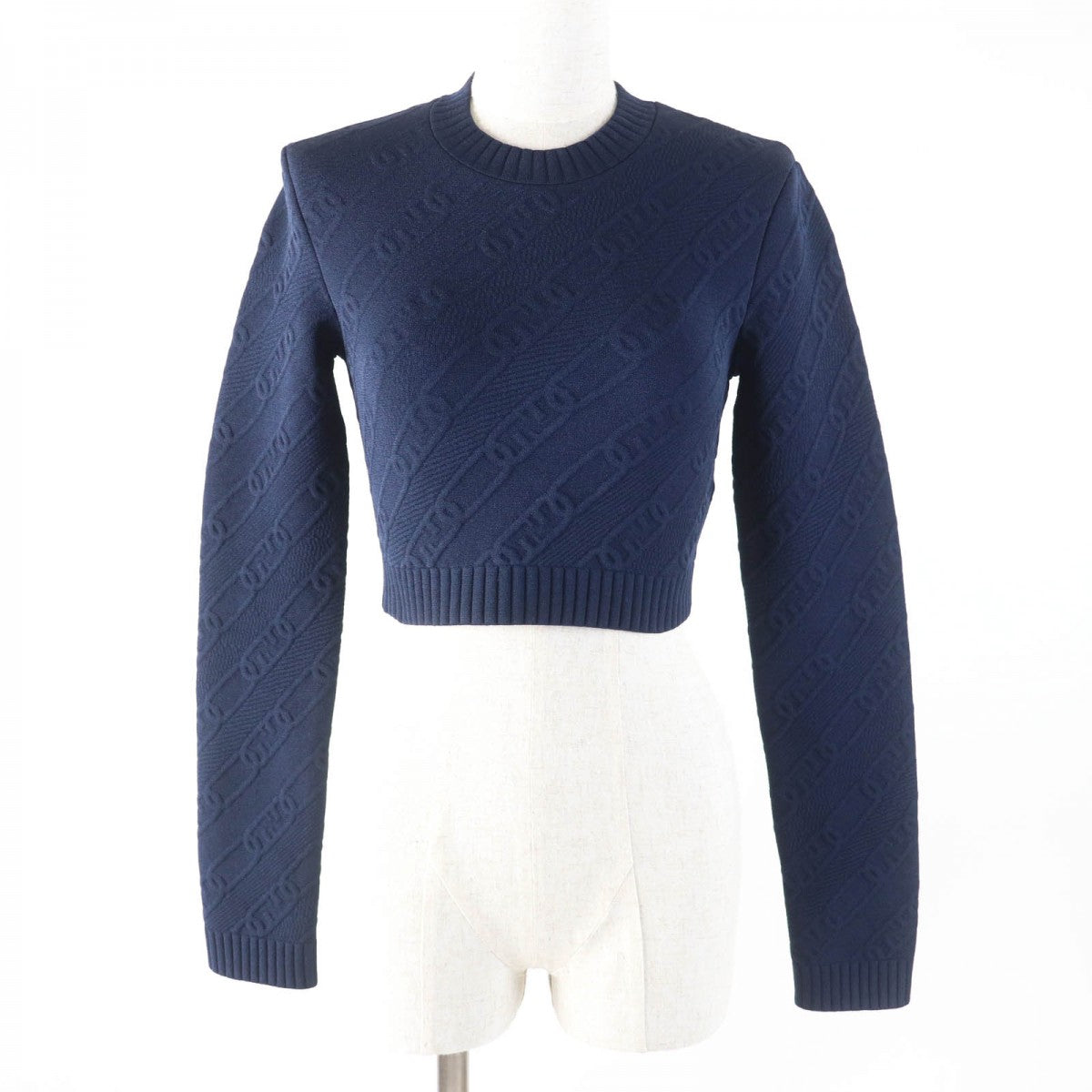 FENDI knit FZX831 Main: 58% rayon, 24% polypropylene, 10% nylon, 6% polyester, 2% polyurethane Navy Women 40